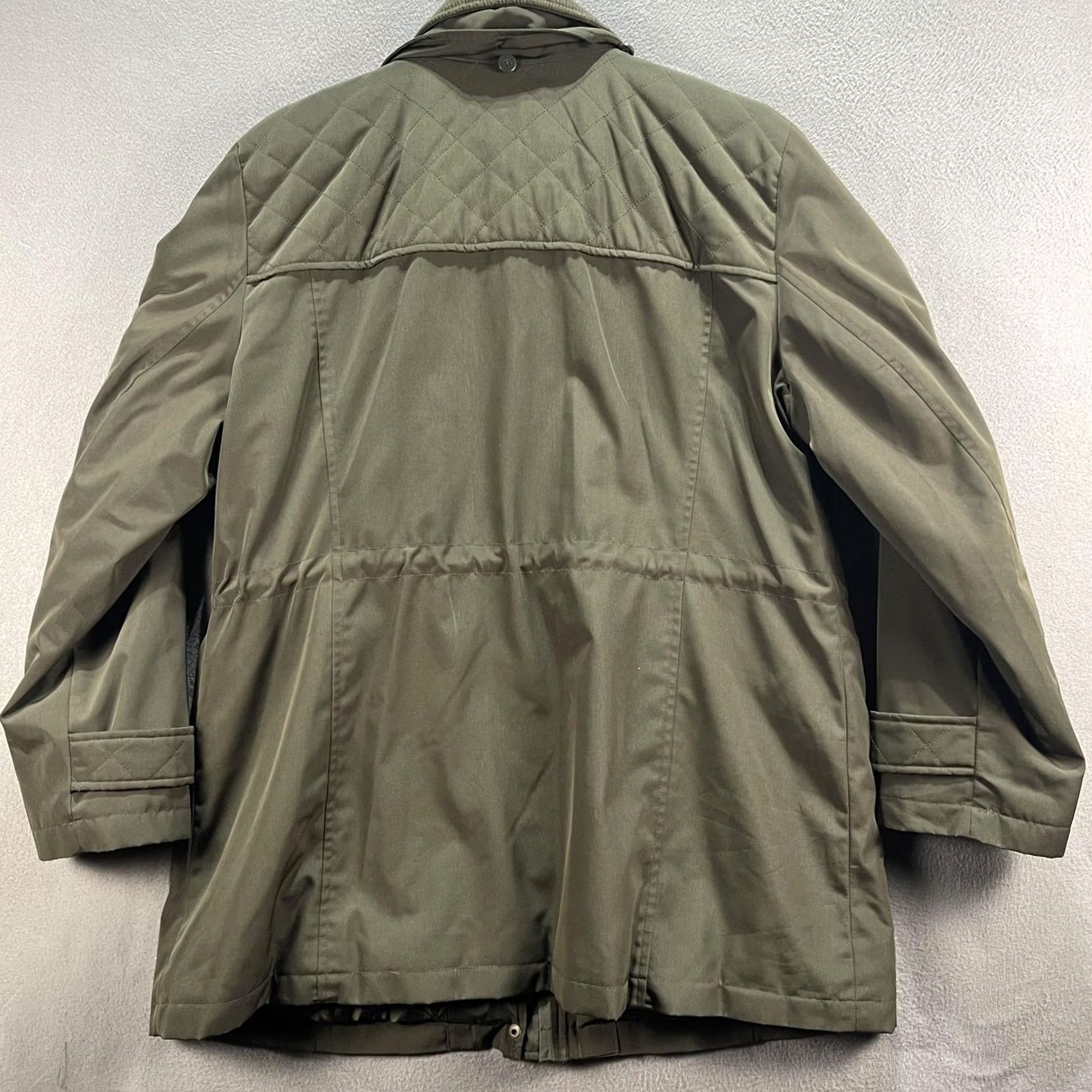 London Fog London Fog Jacket Womens Large Olive Green Quilted Utility Pockets Plaid Lining Size L / US 10 / IT 46 - 3 Thumbnail