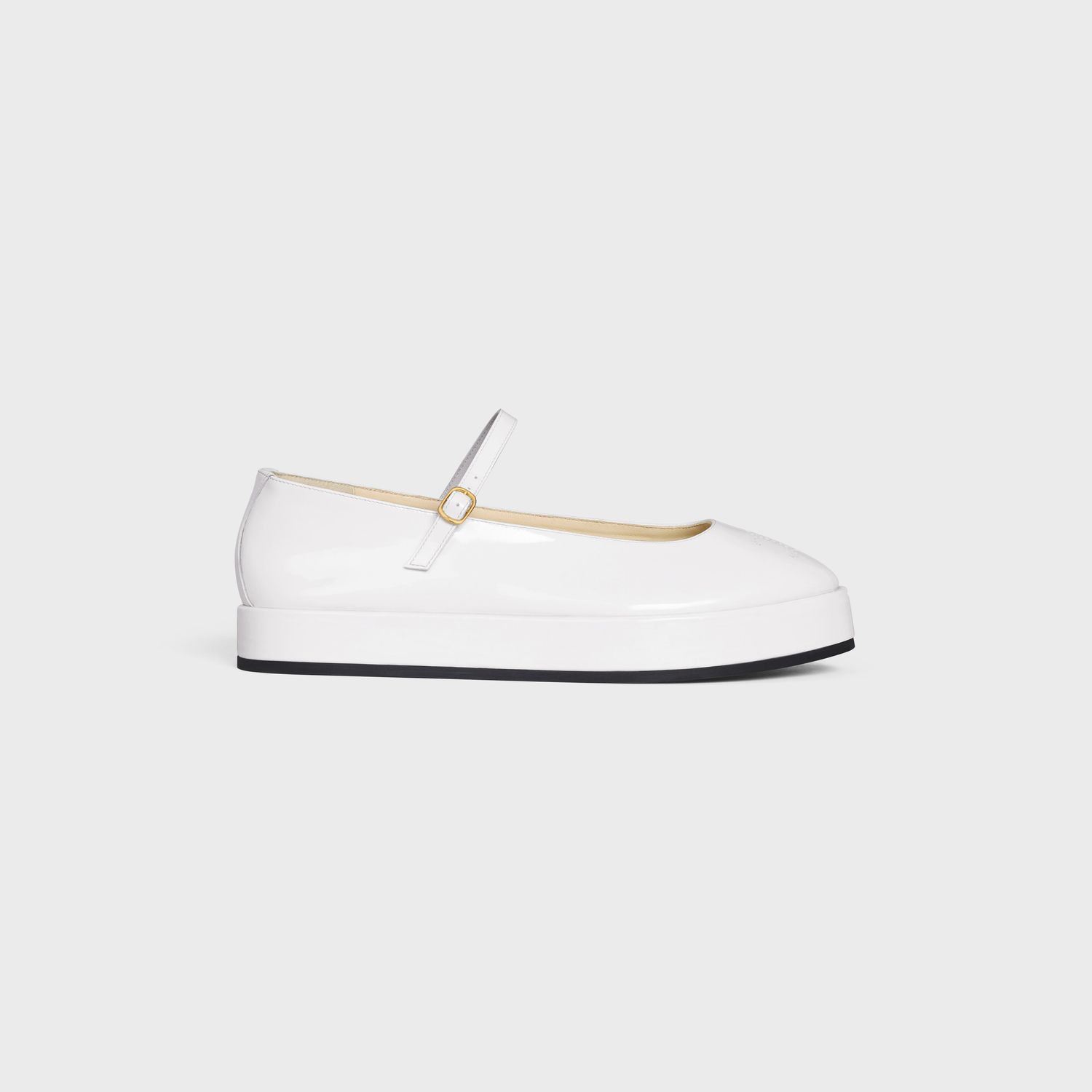 Celine clara wedge mary-jane ballerina in patent calfskin white Size US 11 / IT 41 - 1 Thumbnail