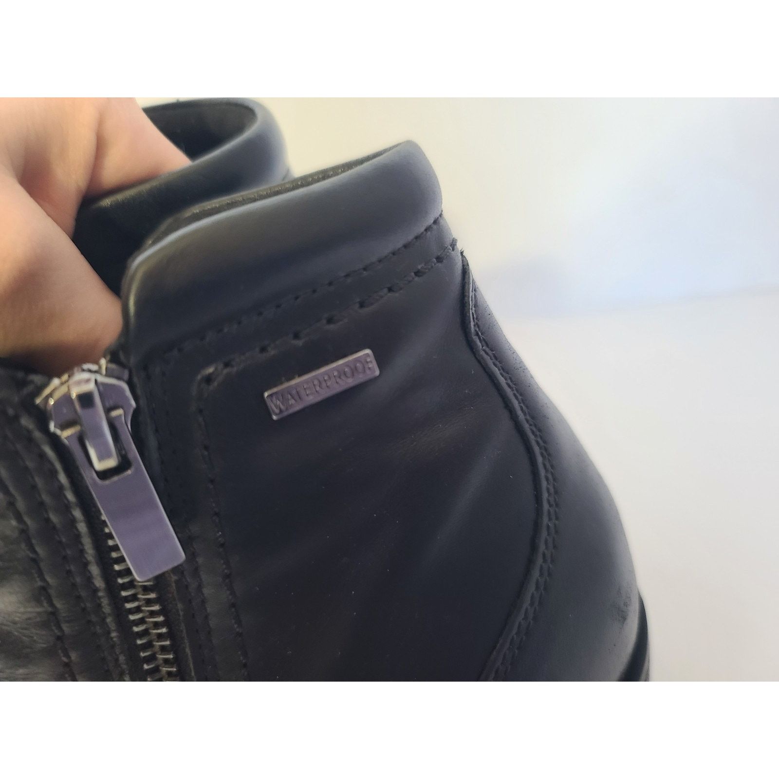 Clarks Clarks Womens Black Leather Neva Zip Wide Ankle Boots US 11 Size US 11 / IT 41 - 6 Thumbnail