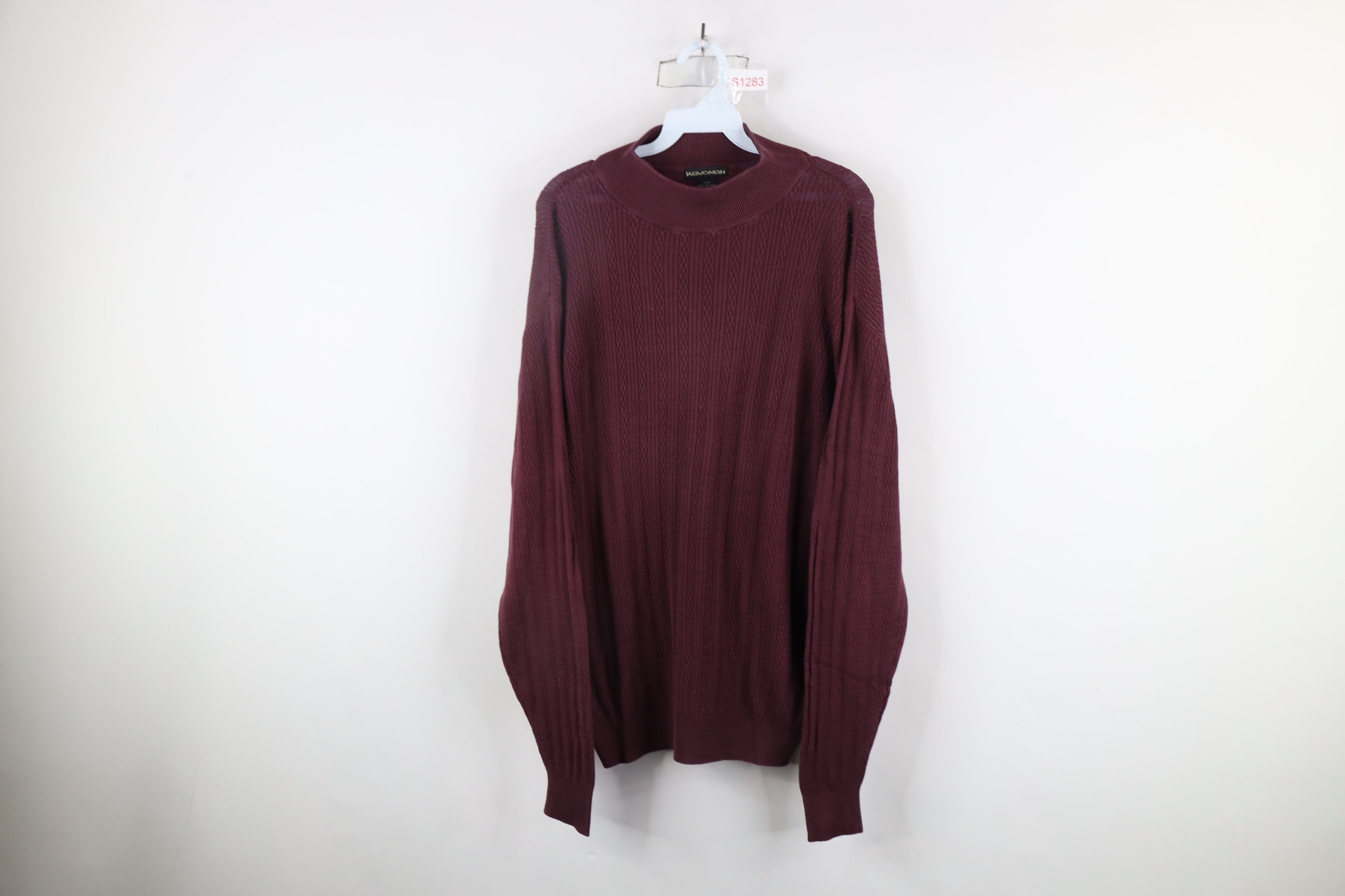 Vintage Vintage 90s Streetwear Lightweight Knit Mock Neck Sweater Size US L / EU 52-54 / 3 - 1 Thumbnail