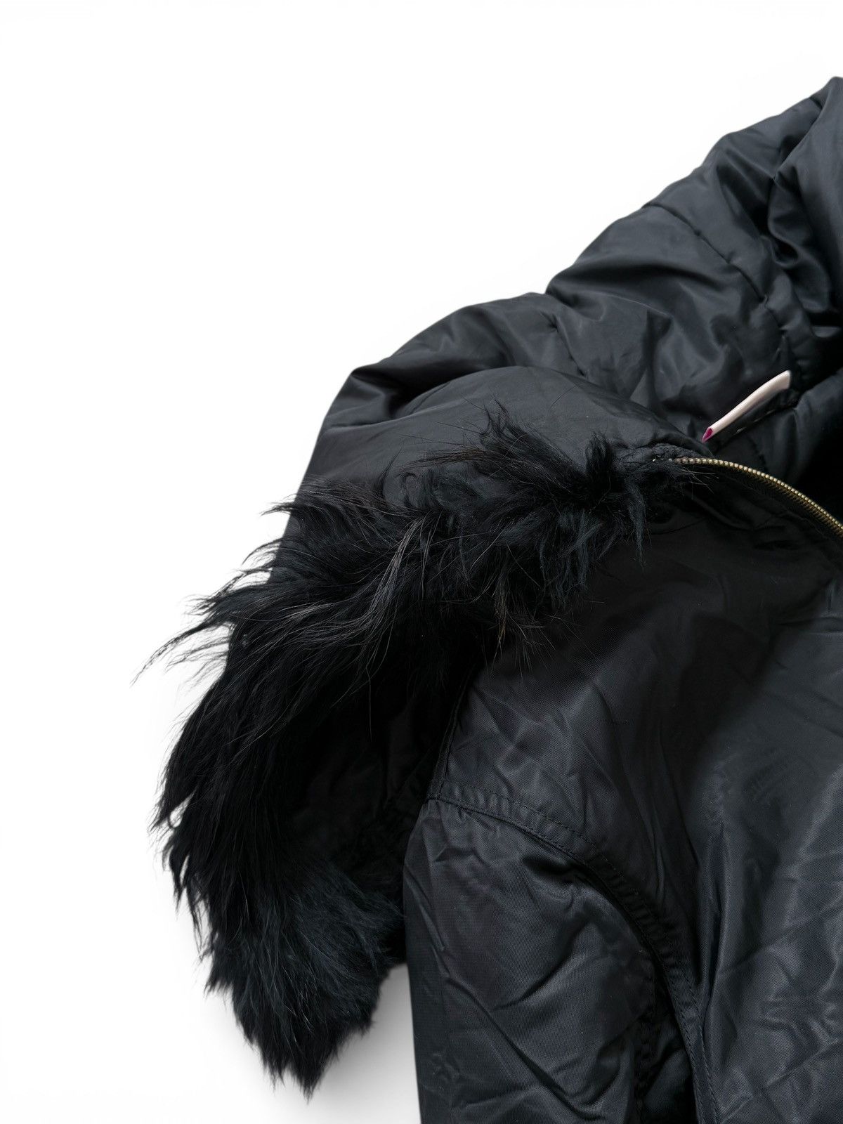 Le Grande Bleu (L.G.B.) Avant Garde Hysteric Glamour Style Fur Hood Bomber Jacket Size US S / EU 44-46 / 1 - 5 Thumbnail