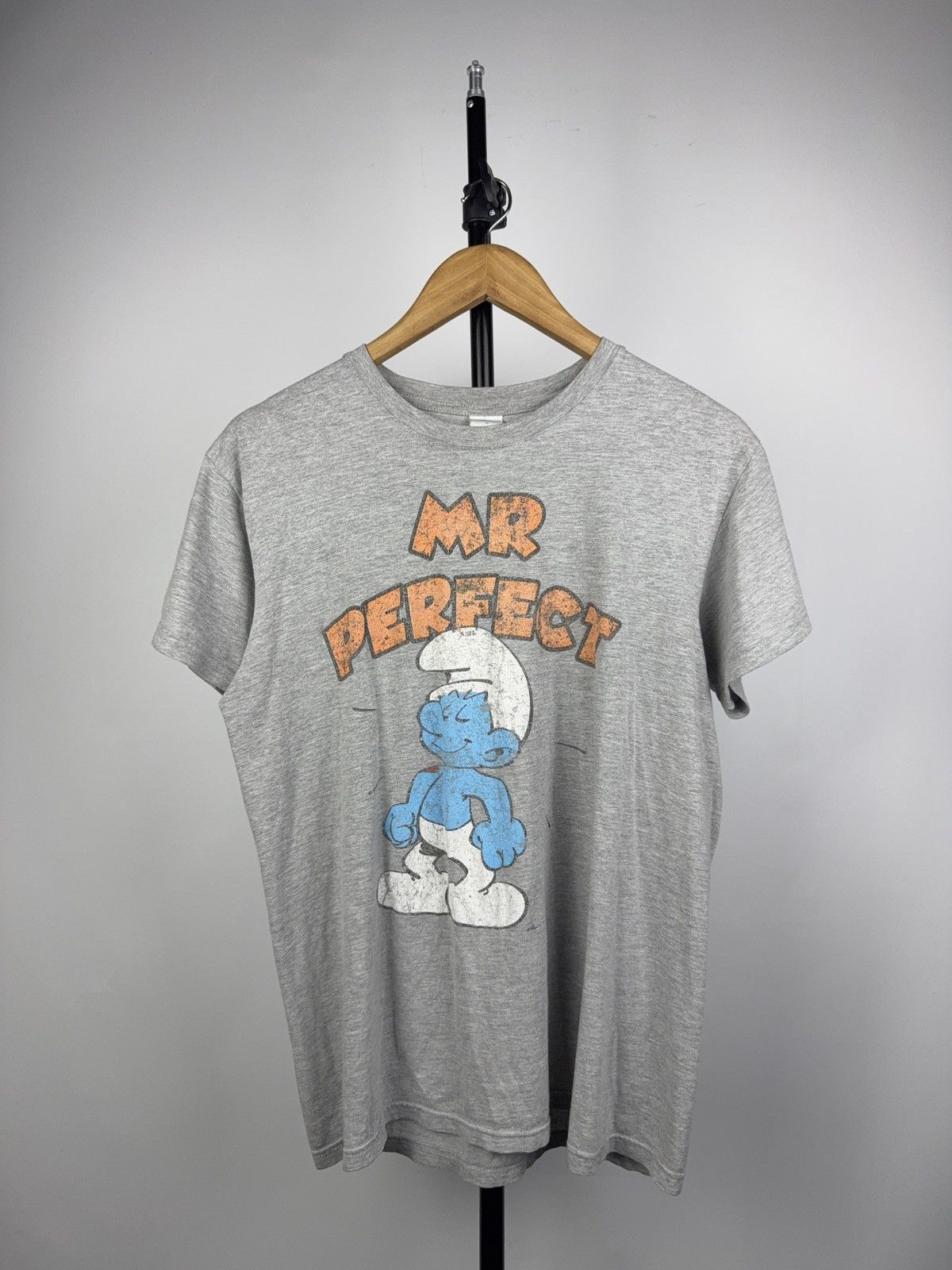 Vintage Vintage 2011 The Smurfs “Mr Perfect” Grey Graphic Tee M Size US M / EU 48-50 / 2 - 1 Thumbnail