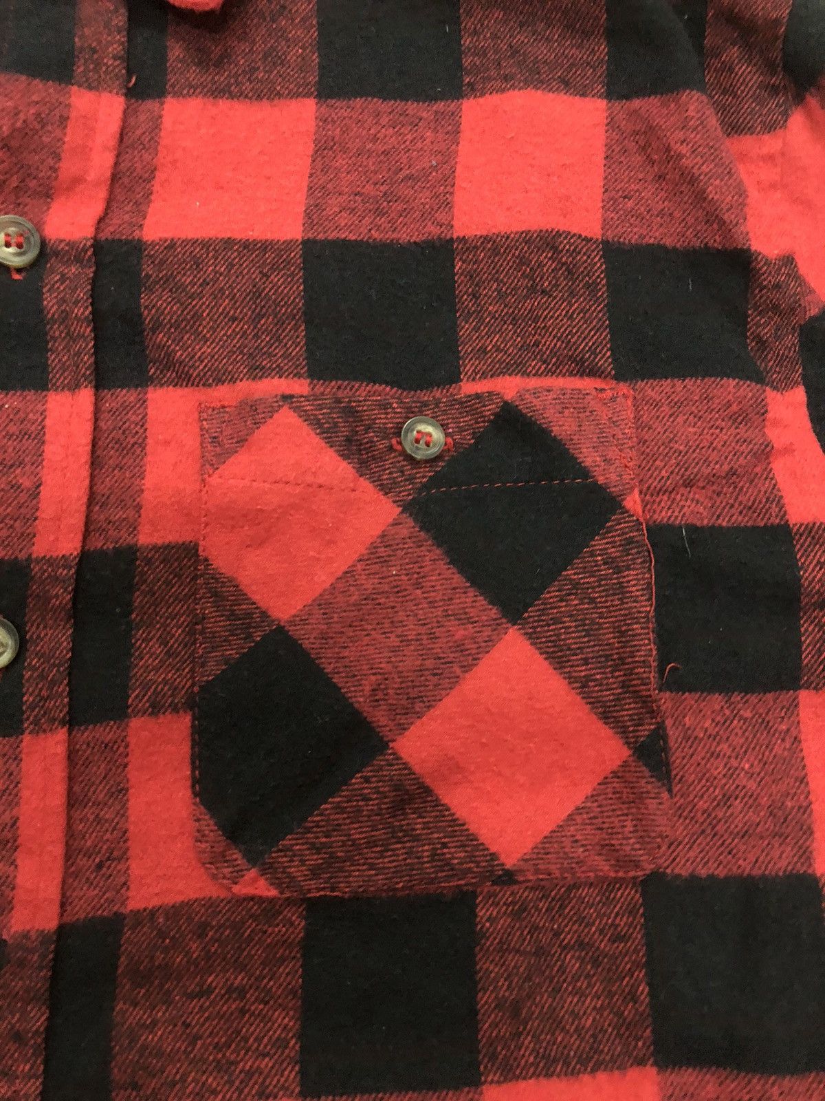 Issey Miyake × Japanese Brand × Tete Homme TETE HOMME BY ISSEY MIYAKE RED BLACK FLANNEL LS SHIRT Size US L / EU 52-54 / 3 - 3 Thumbnail