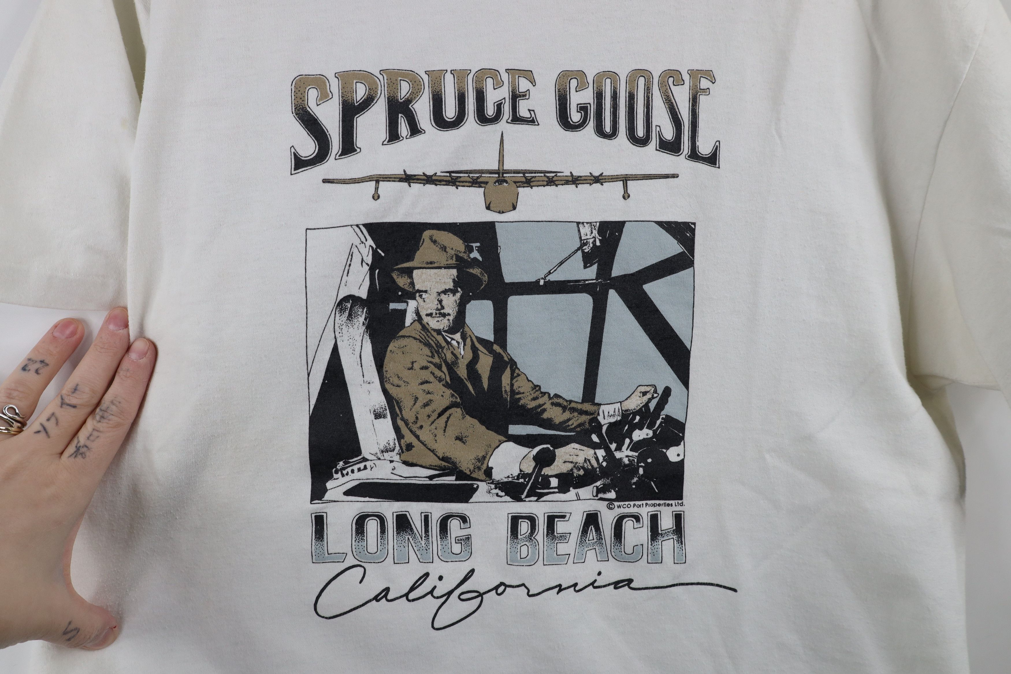 Vintage Vintage 80s Flying Boat Long Beach Airplane T-Shirt USA Size US XL / EU 56 / 4 - 4 Thumbnail