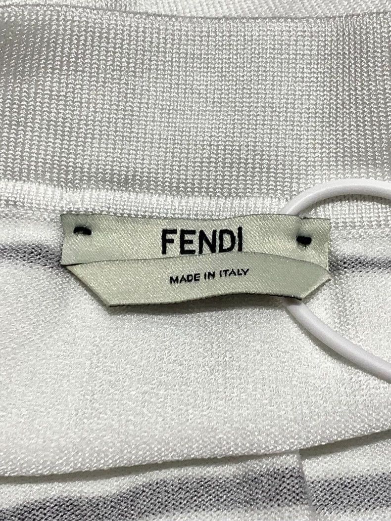 Fendi FENDI Women's black line graffiti knitted half-skirt White Size 24" / US 00 / IT 34 - 5 Thumbnail