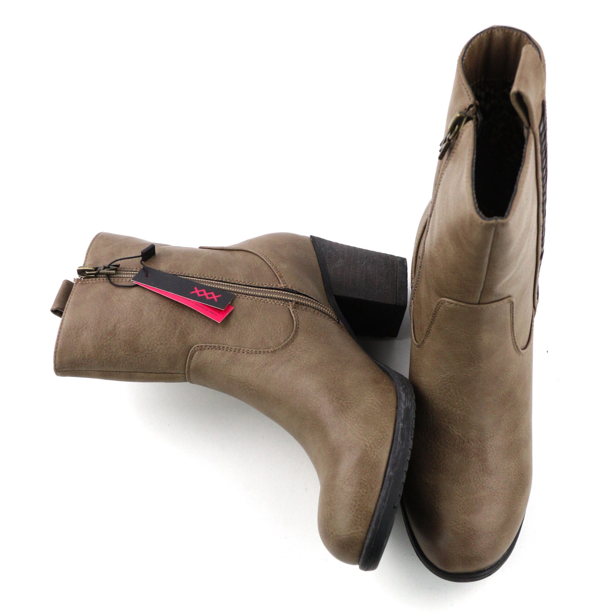 Other EU37 Brown Leather Zipped Heeled Boots Shoes 80814 Size US 6 / IT 36 - 7 Thumbnail