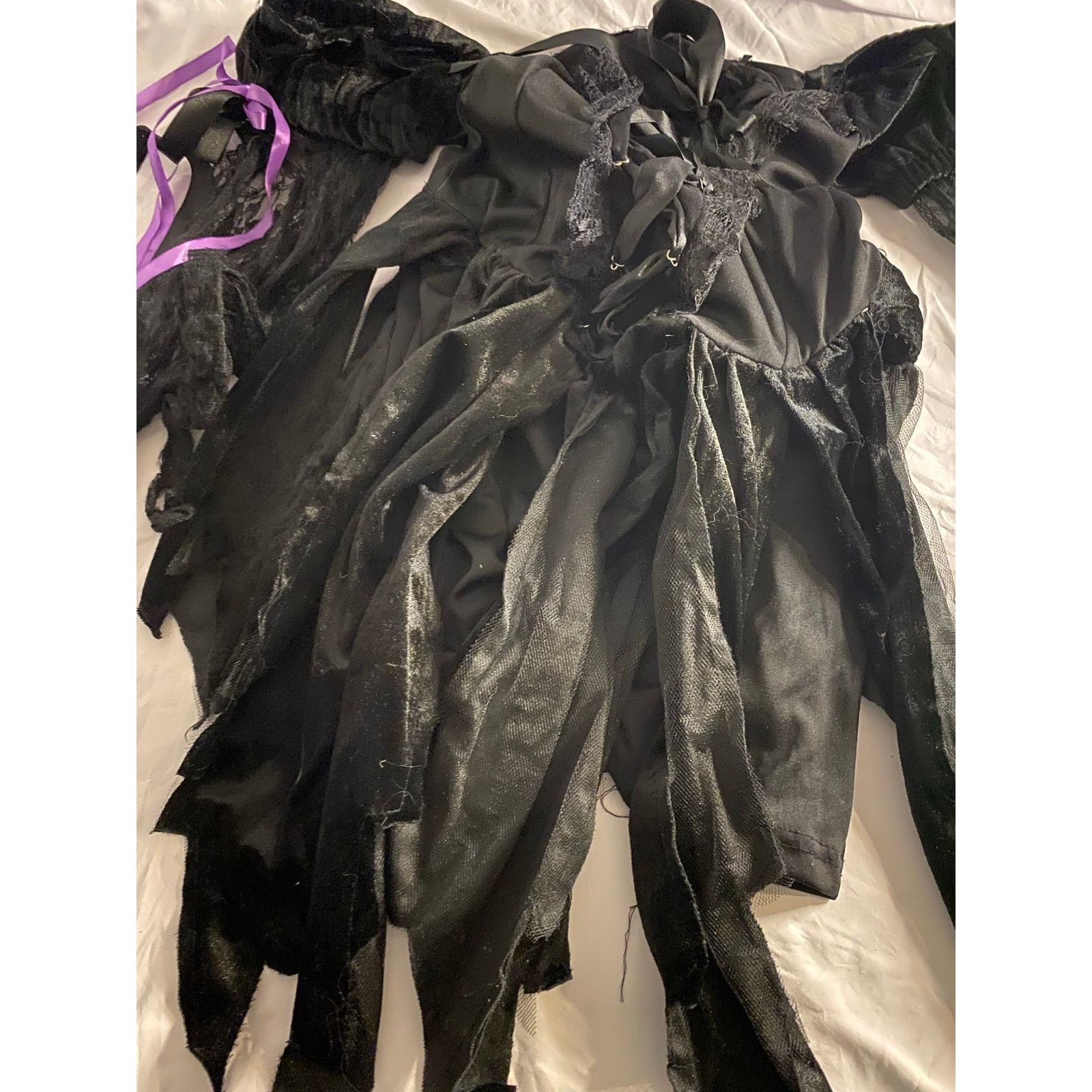 Other Goth Witch Fairy Grunge Corset Lace-Up Black Velvet S Size S / US 4 / IT 40 - 5 Thumbnail