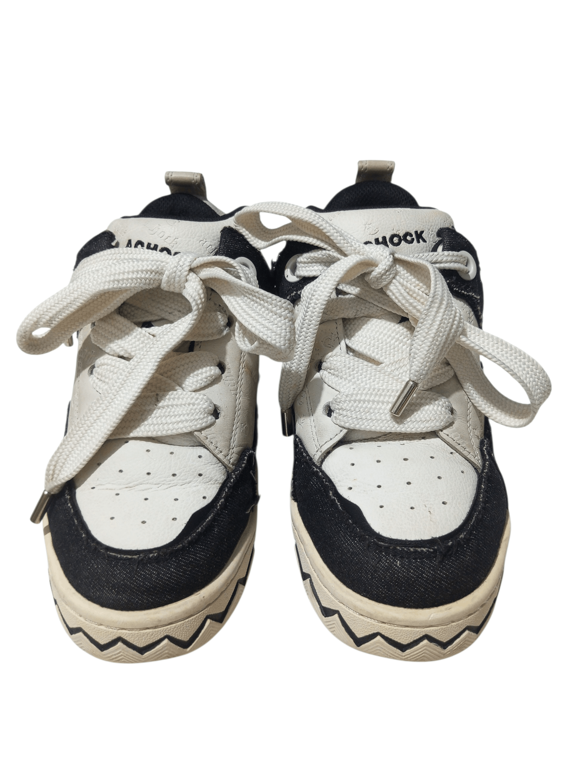 20471120 Achock skateboard mix denim balck & white sneakers Size US 6 / IT 36 - 1 Thumbnail