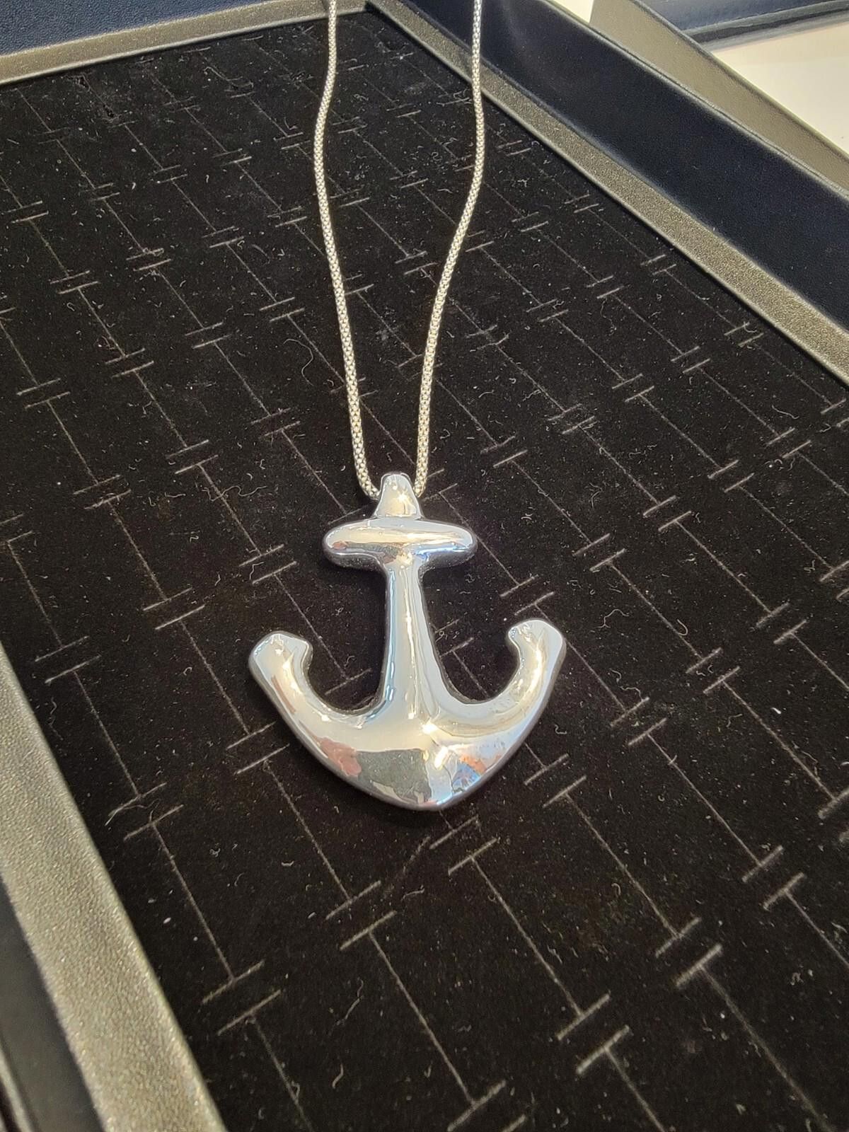 The Unbranded Brand Sterling Silver Anchor Pendandt On Chain Size ONE SIZE - 1 Thumbnail