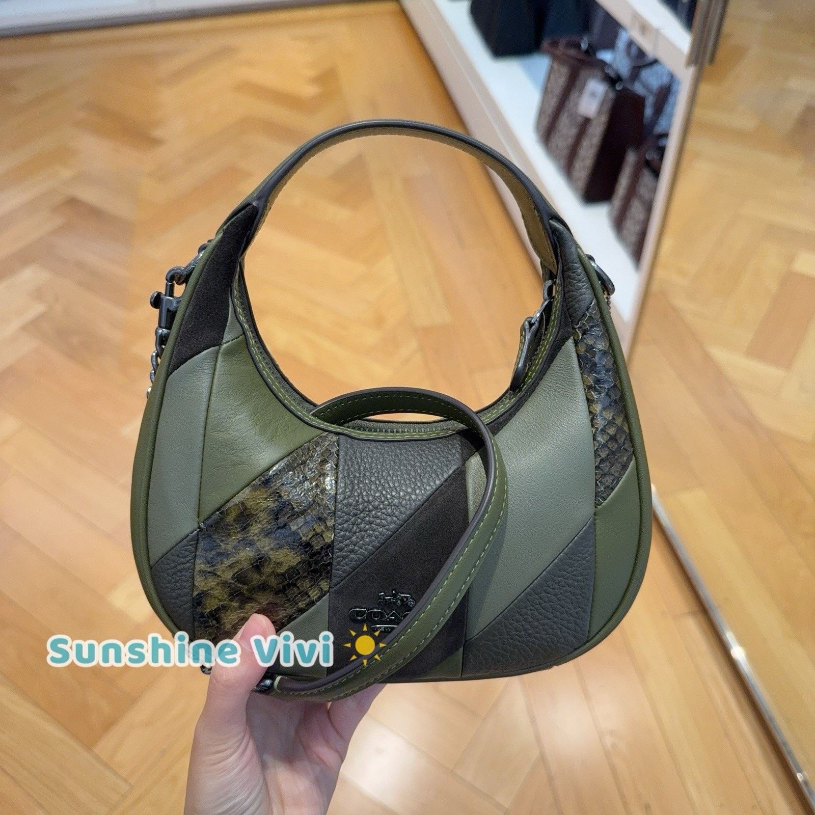Coach NWT Coach Carmen Mini Crossbody Bag CCE64 Gunmetal/Olive Size ONE SIZE - 1 Thumbnail