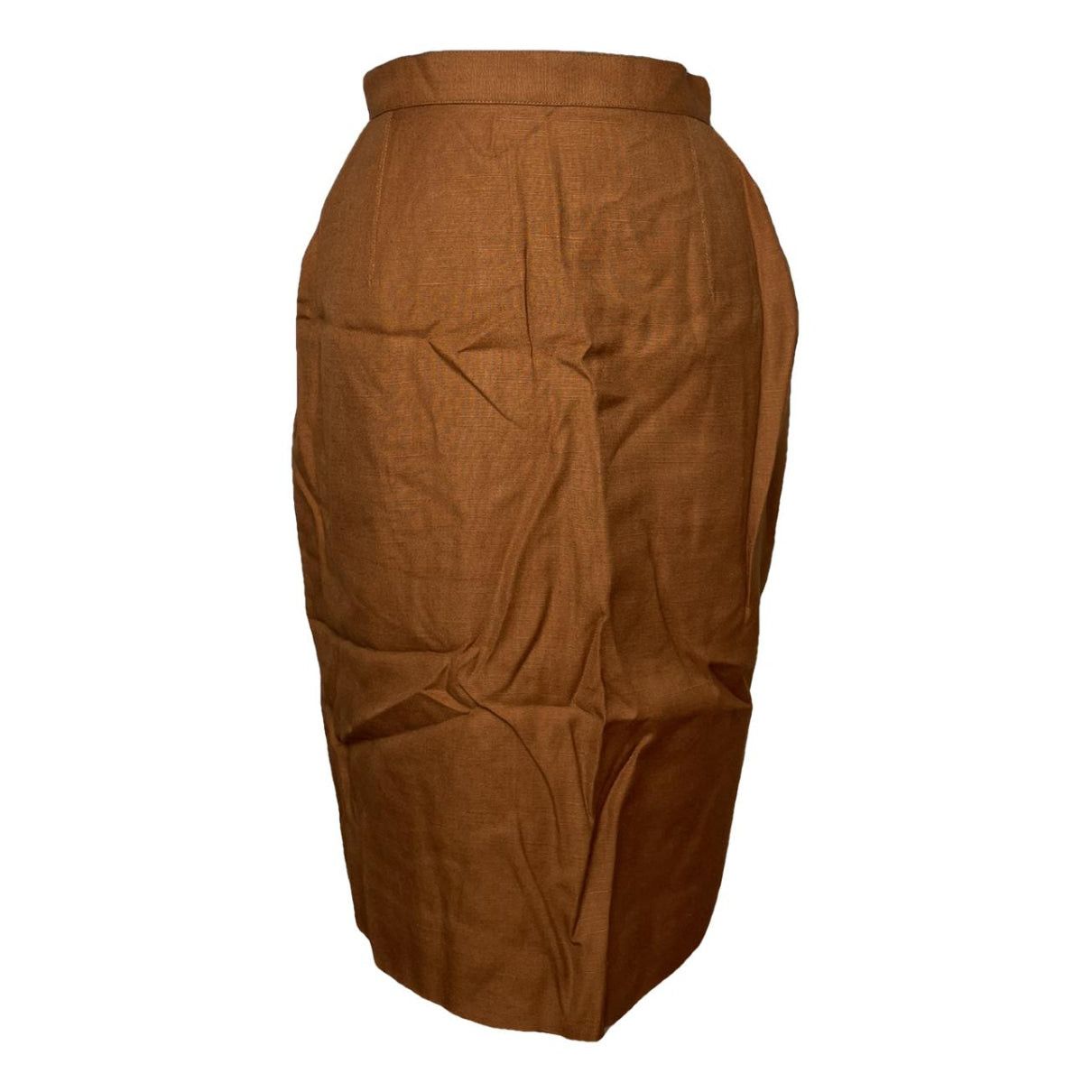 Dior Orange Linen Skirt Size 34" / US 12 / IT 48 - 1 Thumbnail