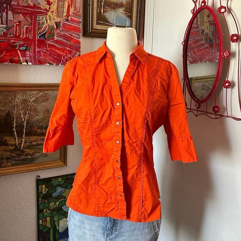 Other 7th avenue orange button up shirt Size S / US 4 / IT 40 - 1 Thumbnail