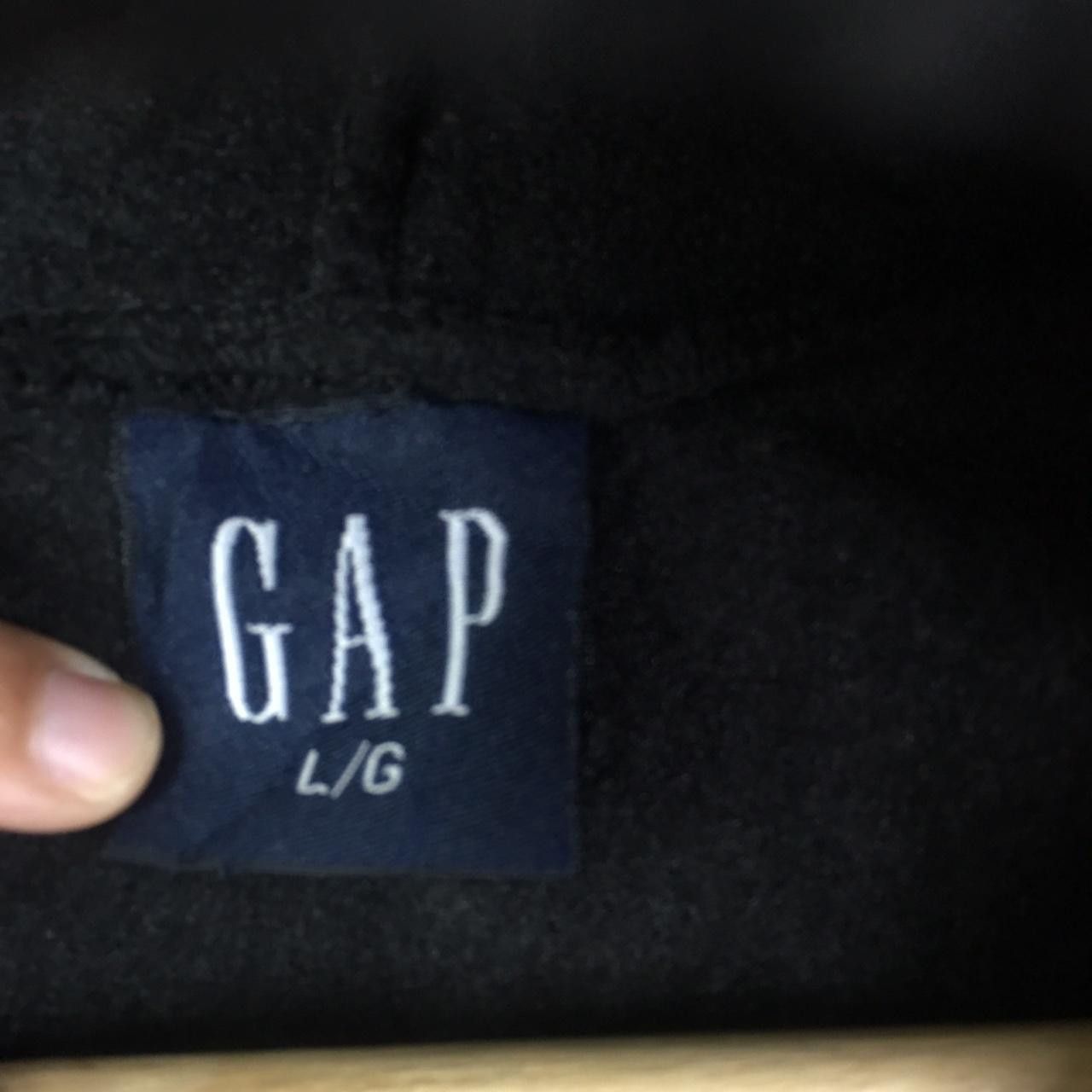 Gap Vtg GAP USA Big Logo Black Fleece Hoodie Size L / US 10 / IT 46 - 3 Thumbnail