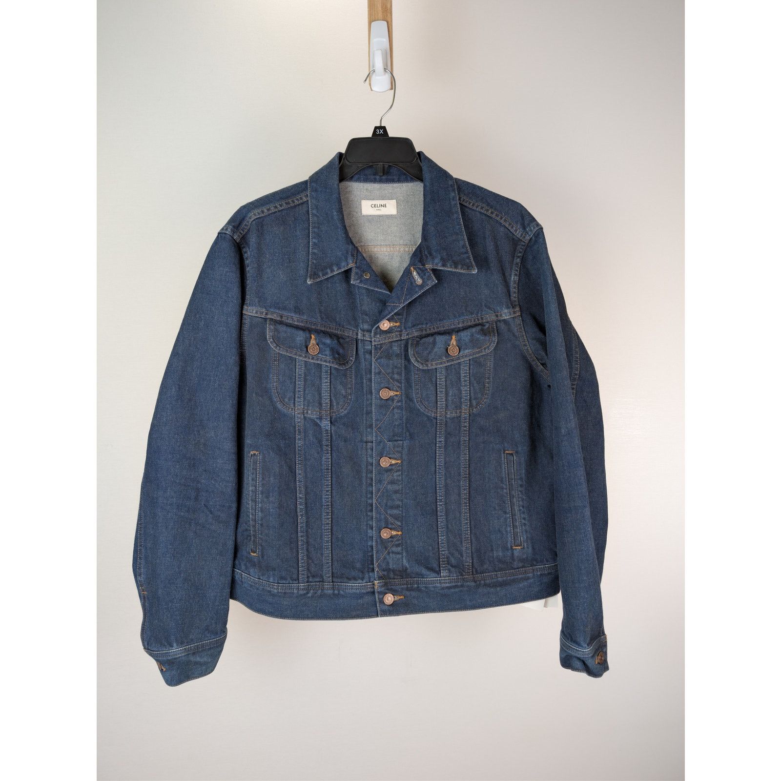 Celine o1rshd1 CELINE PARIS patch on the back Trucker Denim Jacket Size US XL / EU 56 / 4 - 2 Thumbnail