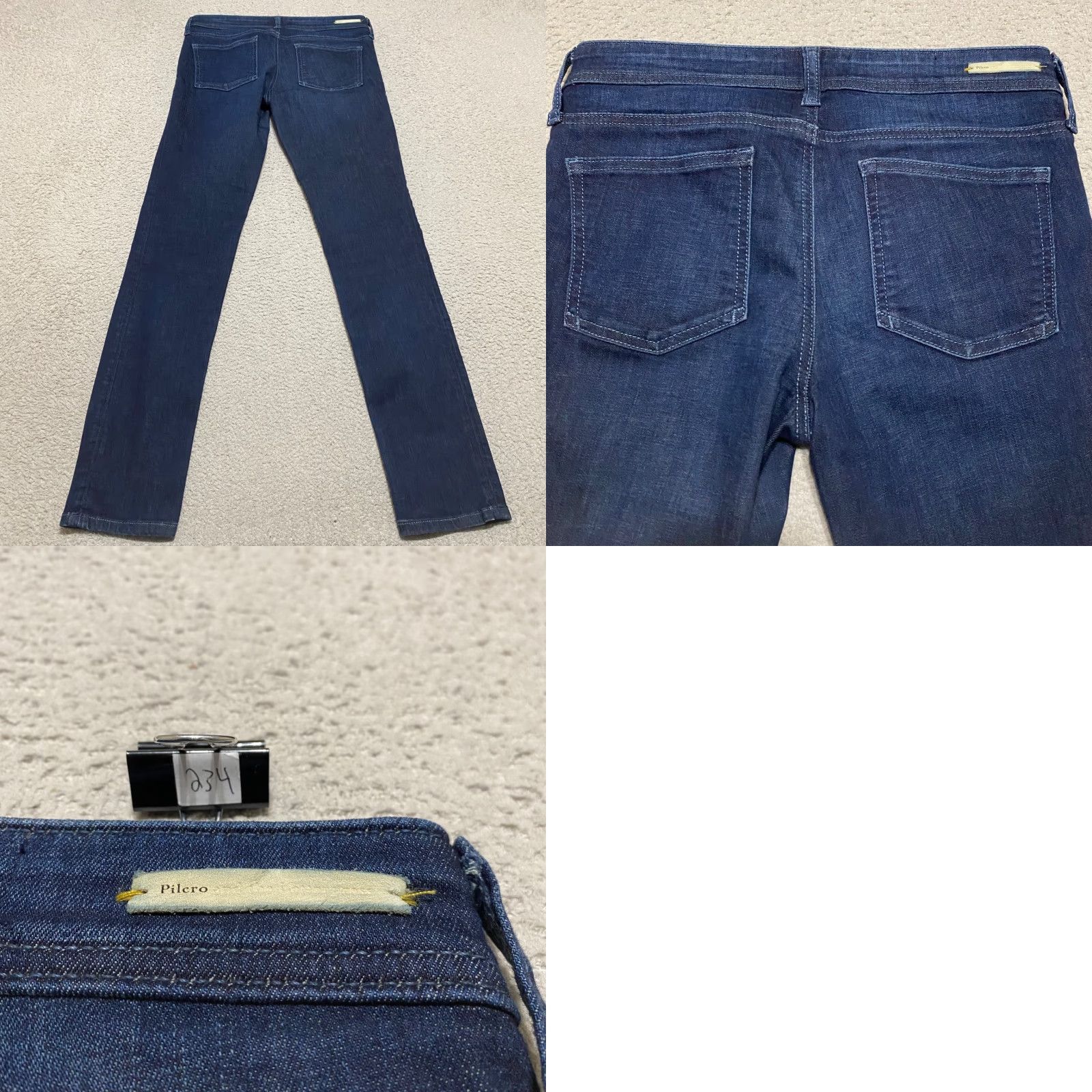 Anthropologie Anthropologie Pilcro Jeans Womens 28 Denim Dark Wash Skinny Low Rise 5-Pocket Stretch Regular Size Blue Button Zip Color Denim Size 28" / US 6 / IT 42 - 9 Thumbnail