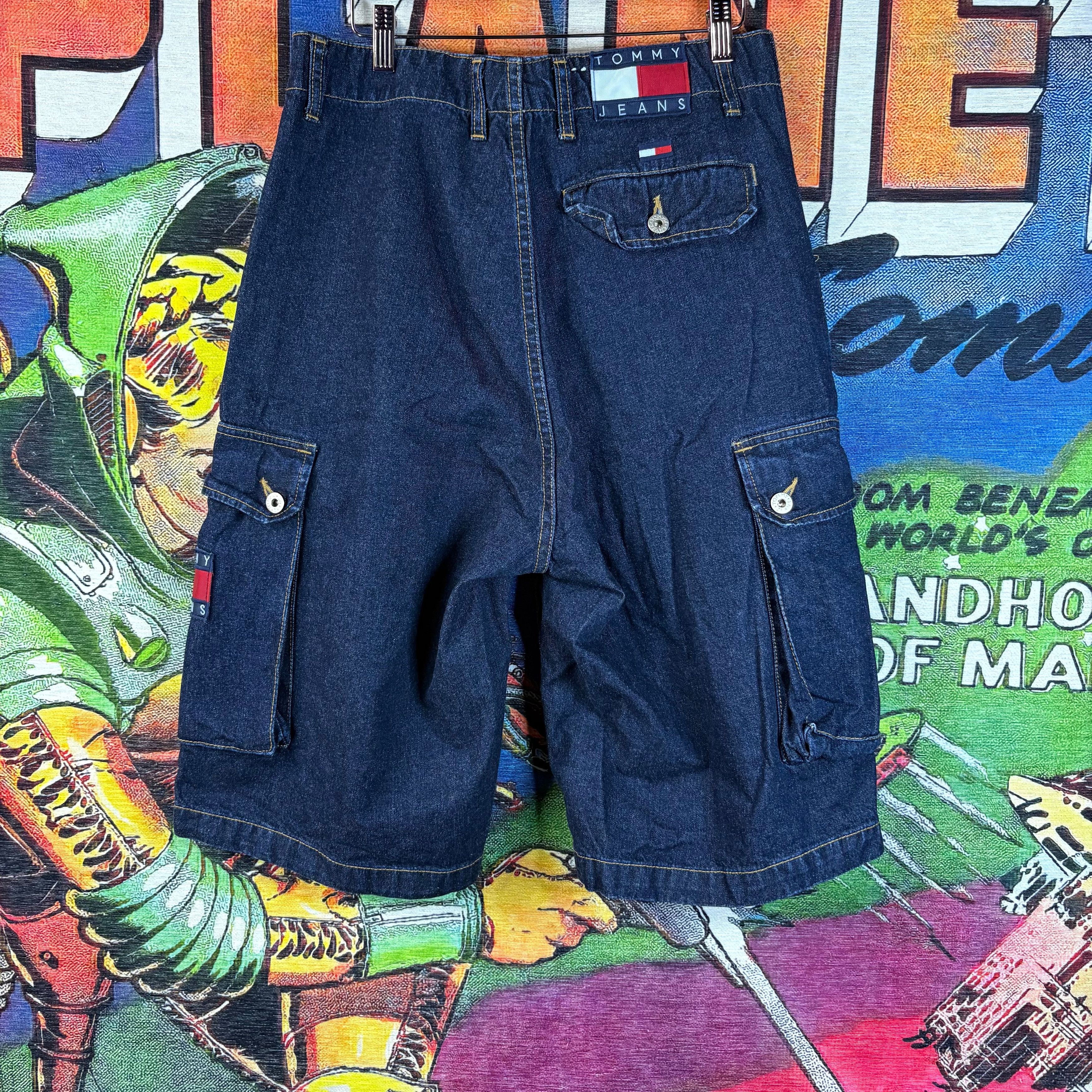 Tommy Hilfiger Vintage 90s Tommy Jeans Denim Cargo Shorts Size 32" Size US 32 / EU 48 - 3 Thumbnail