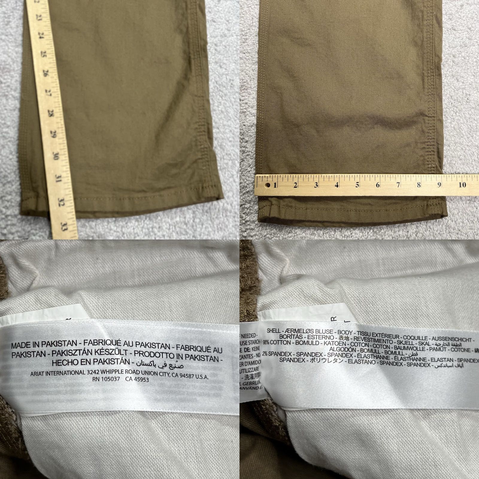 Ariat Ariat Pants Mens 42x32 Rebar M4 Durastr Relaxed Straight Field Khaki Canvas Work Stretch Size US 42 / EU 58 - 10 Thumbnail