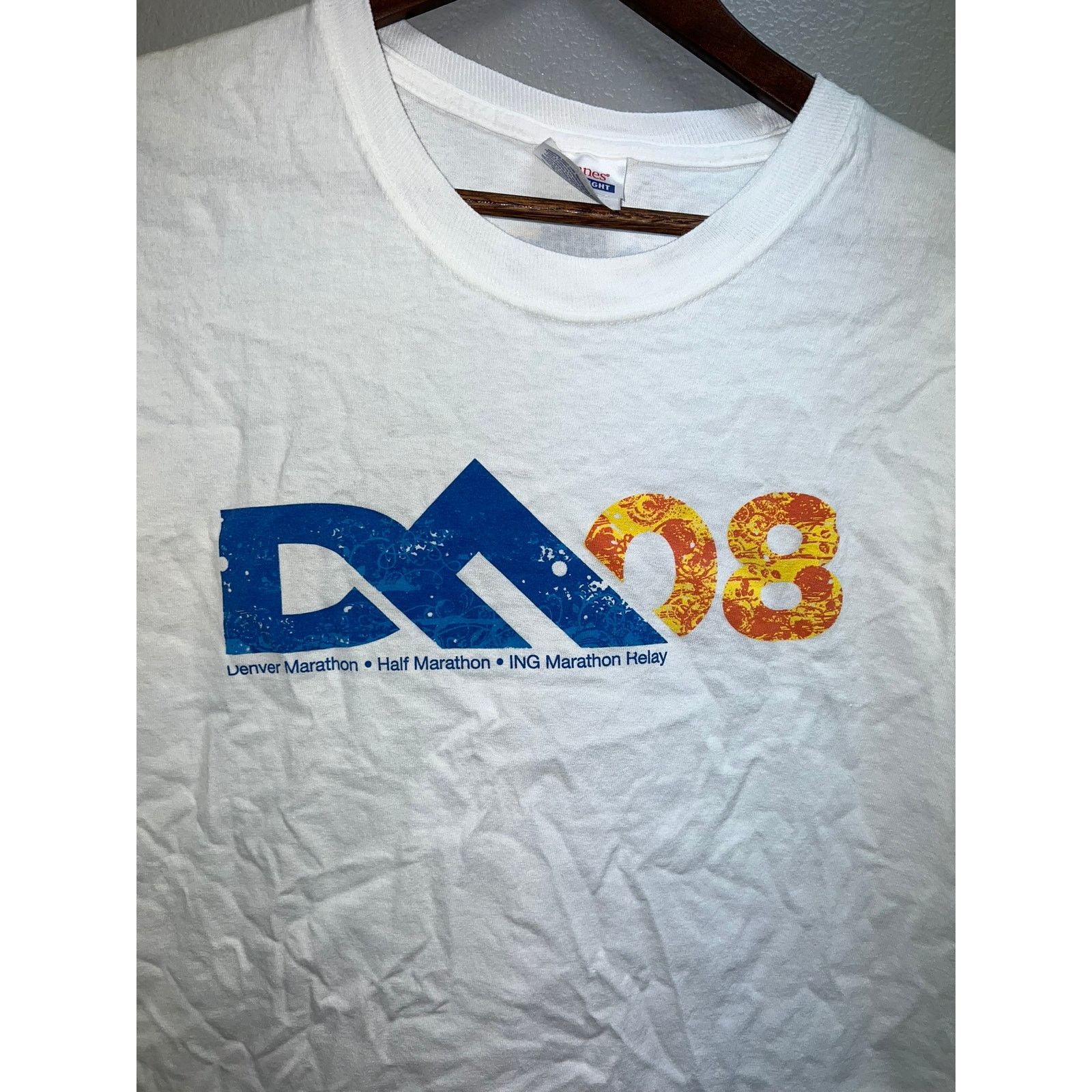 Hanes Denver Marathon Shirt DM 08 Running Run Colorado CO Shirt L Size US L / EU 52-54 / 3 - 2 Thumbnail