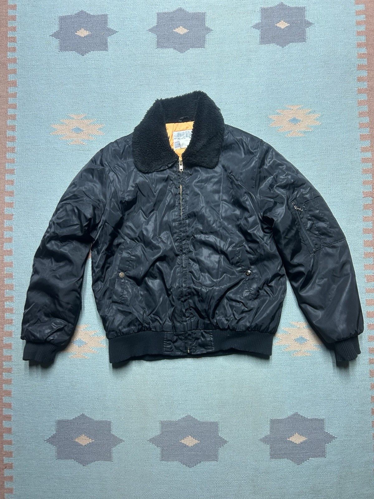 Vintage Vtg 70s Sears bomber jacket MA-1 style cropped military larg Size US L / EU 52-54 / 3 - 1 Thumbnail