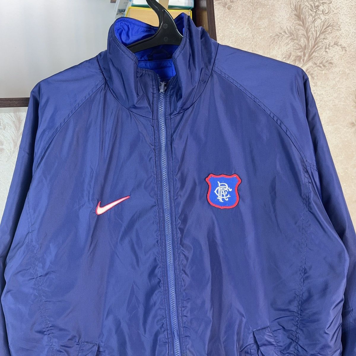 Nike × Vintage Vintage Nike Glasgow Rangers 1997 Jacket Reversibl Blue Size US L / EU 52-54 / 3 - 7 Thumbnail