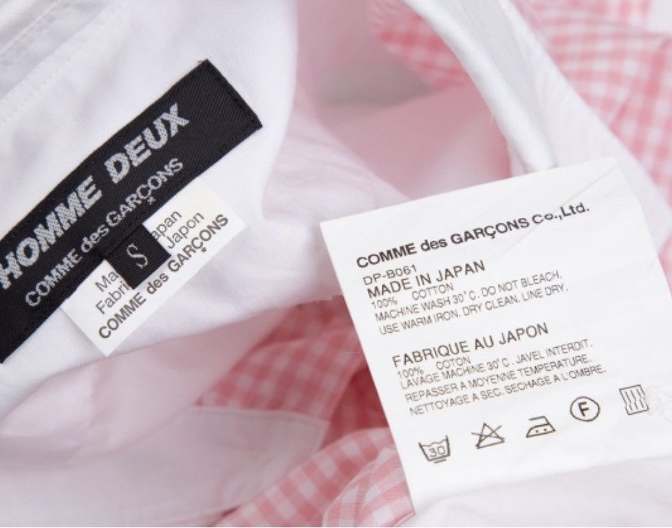 COMME des GARÇONS HOMME DEUX PINK CHECK SHIRT.