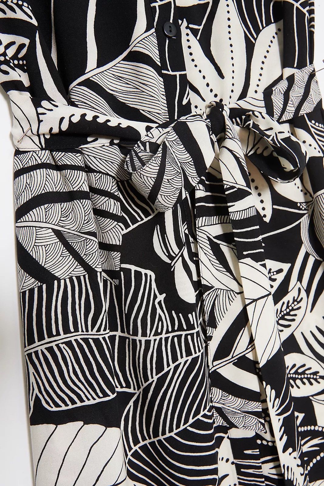 Farm Rio FARM Rio Adonidia Shirtdress Midi Large Black White Size L / US 10 / IT 46 - 4 Thumbnail