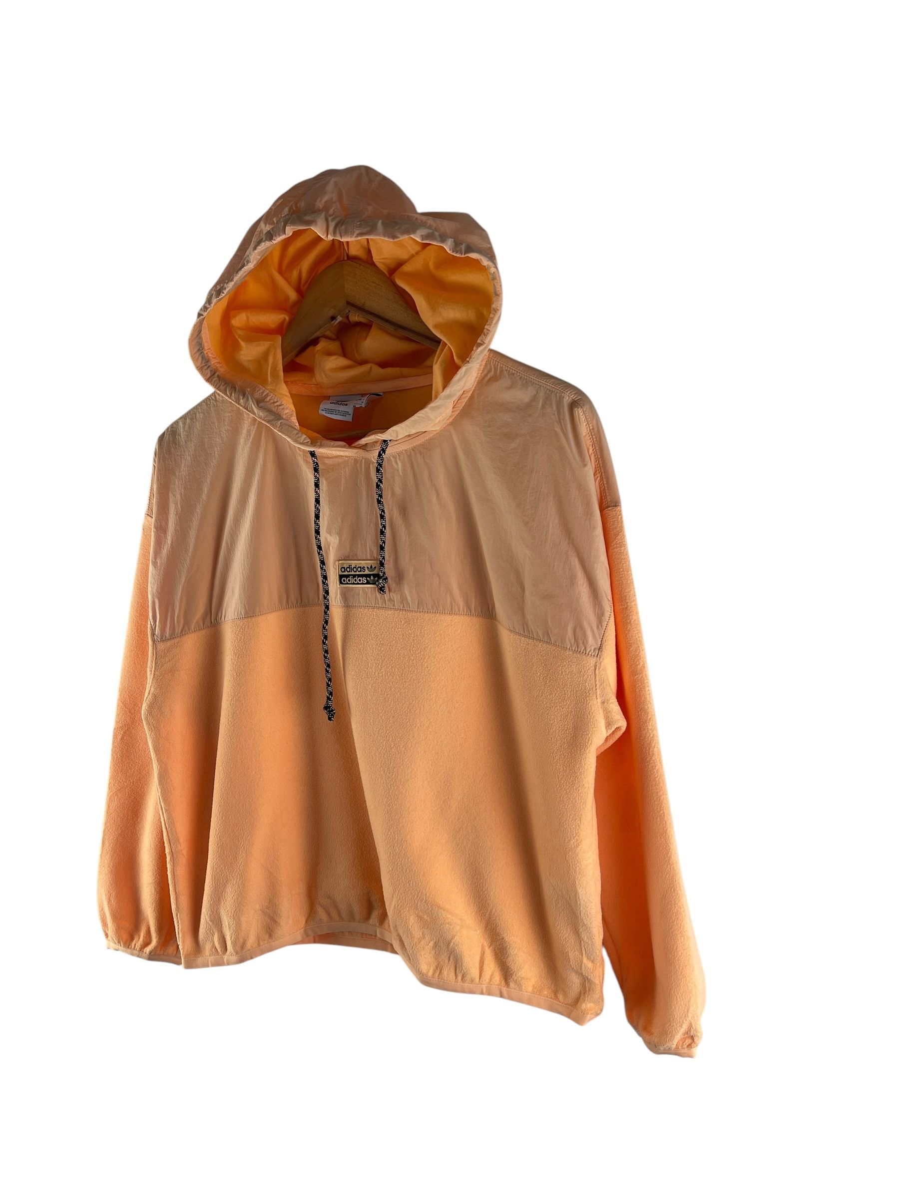 Adidas Adidas Two Tone Fleece Nylon Hoodie Trefoil Pullover Size US XS / EU 42 / 0 - 4 Thumbnail