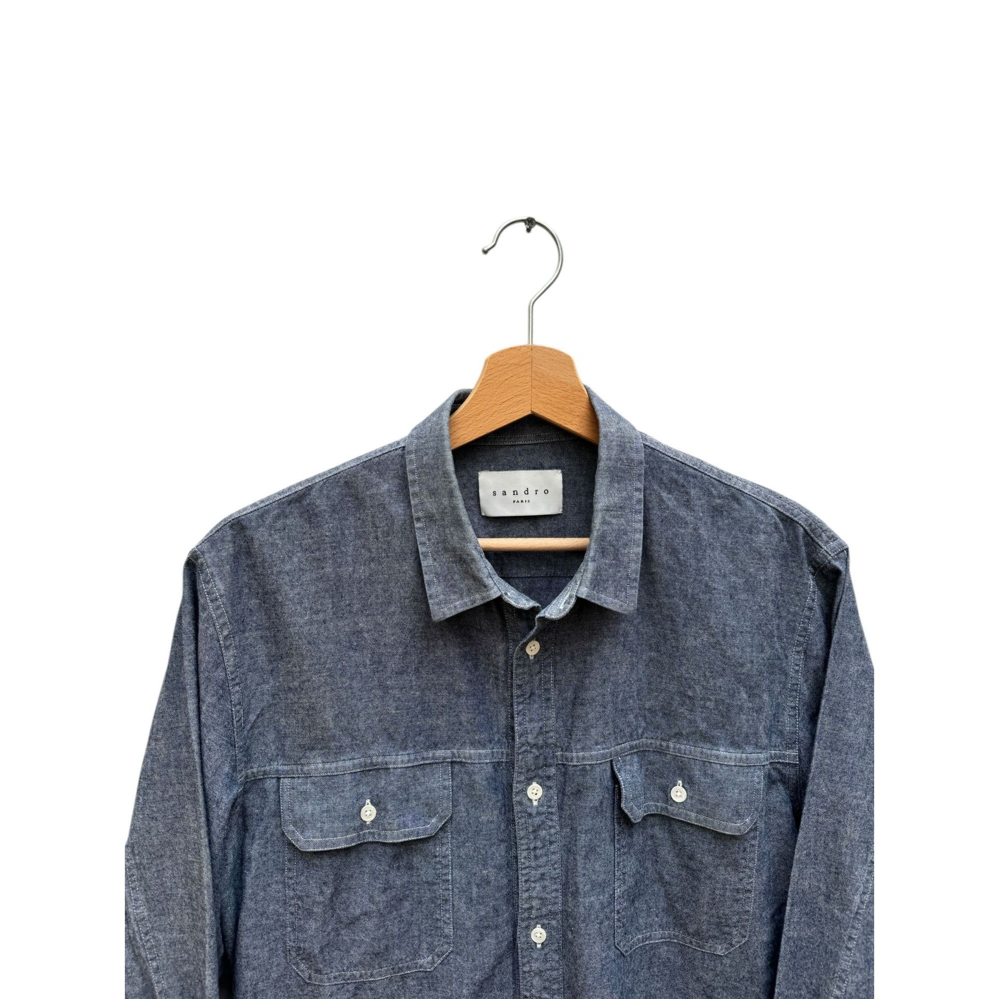 Sandro Chambray Denim Shirt Size US M / EU 48-50 / 2 - 2 Thumbnail