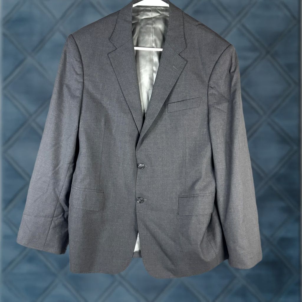 Vintage Vitale Barberis Canonico Gray Wool Blazer Mens L Notch Lapel Single-Breasted 4-Button Cuffs Classic Fit Jacket Size 42R - 1 Thumbnail