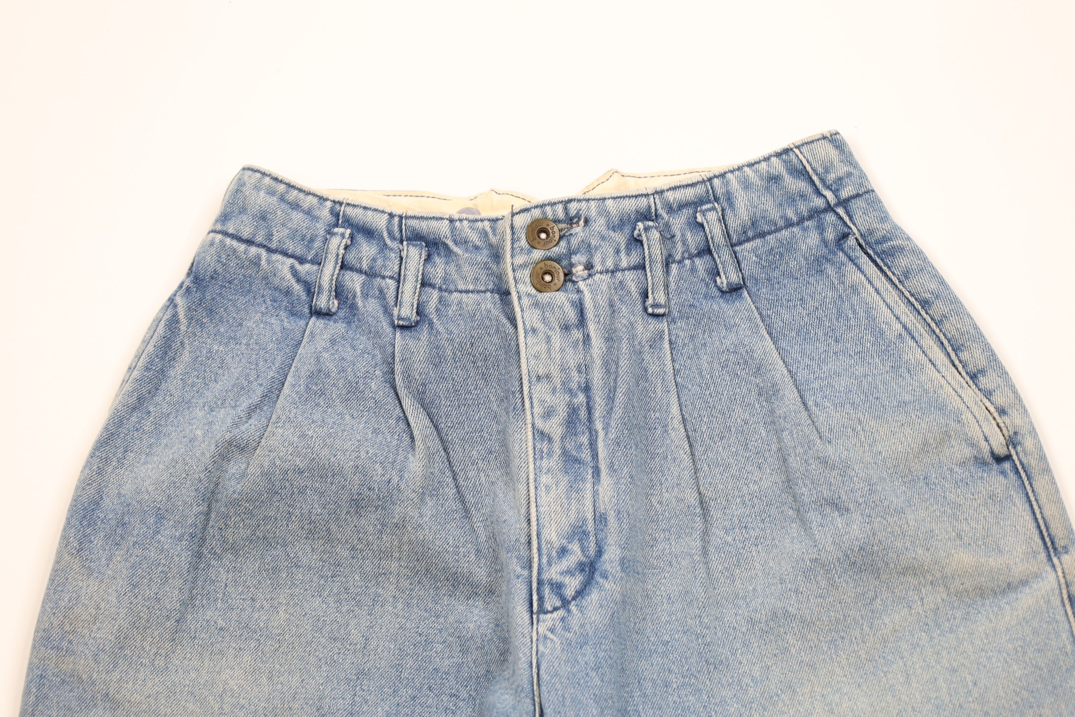 Vintage Vintage 80s 90s Streetwear Pleated Buckle Back Denim Jeans Size 32" / US 10 / IT 46 - 2 Thumbnail