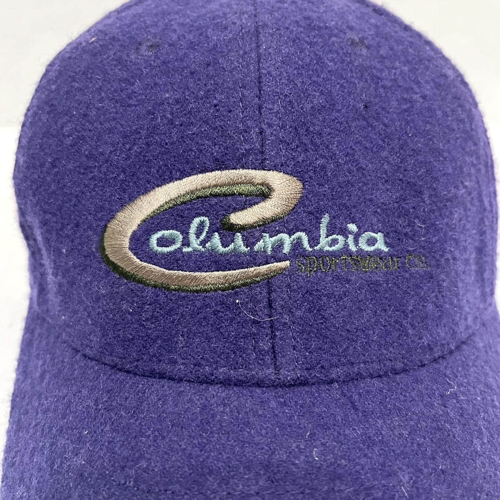 Etro VINTAGE Columbia Sportswear Hat Cap Strap Back Purple Retro Wool Embroidered Size ONE SIZE - 3 Thumbnail