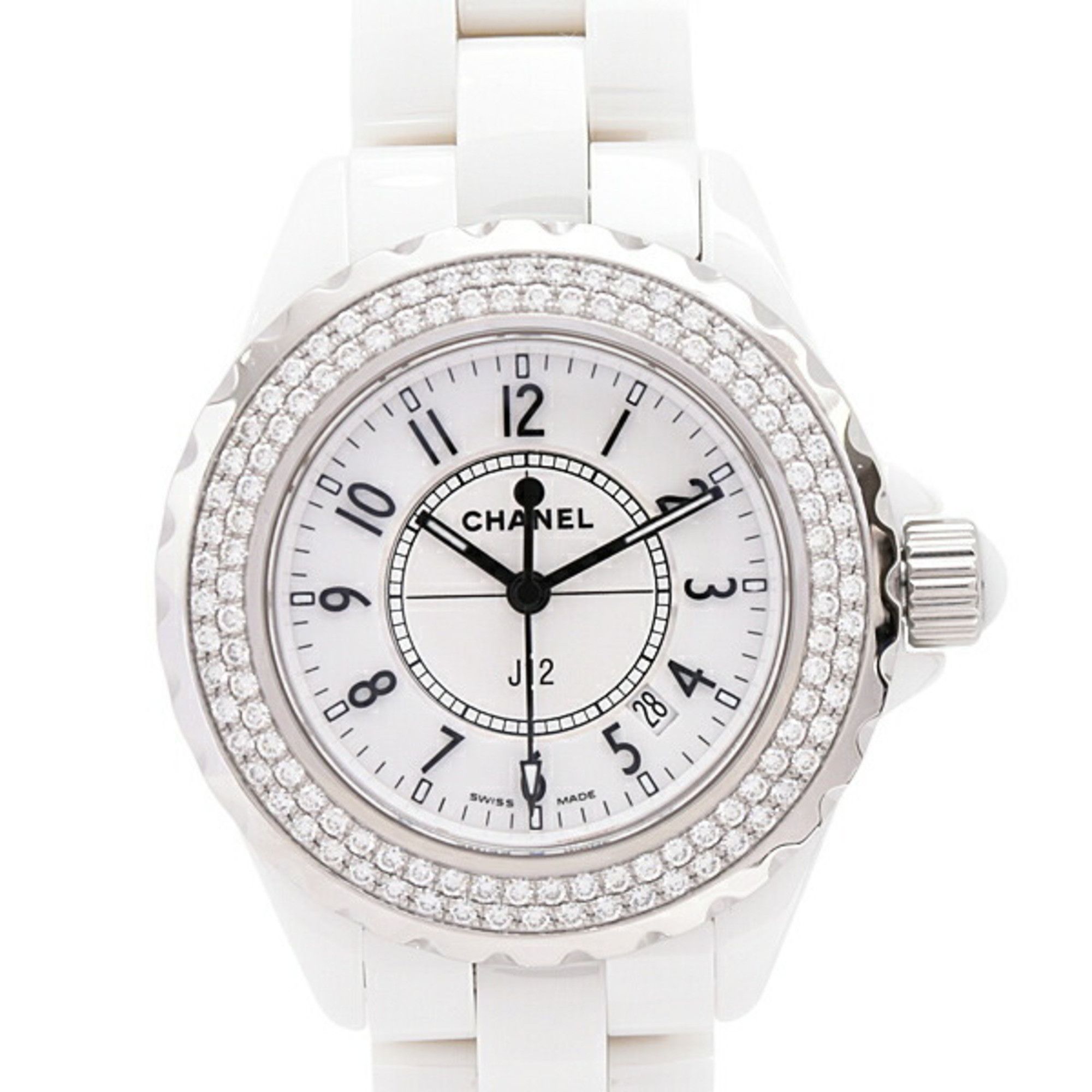 Chanel Watch for Women, J12, Date, 33mm, Double Diamond Bezel