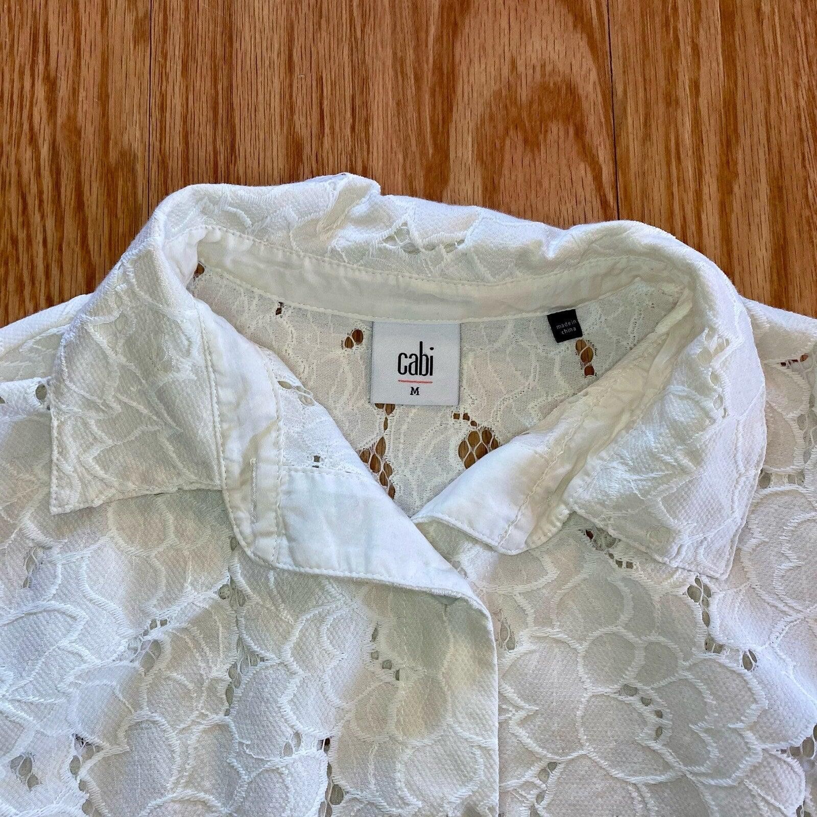 Other Cabi #5162 Spring Portrait White Floral Jacket Womens Medium Size M / US 6-8 / IT 42-44 - 4 Thumbnail