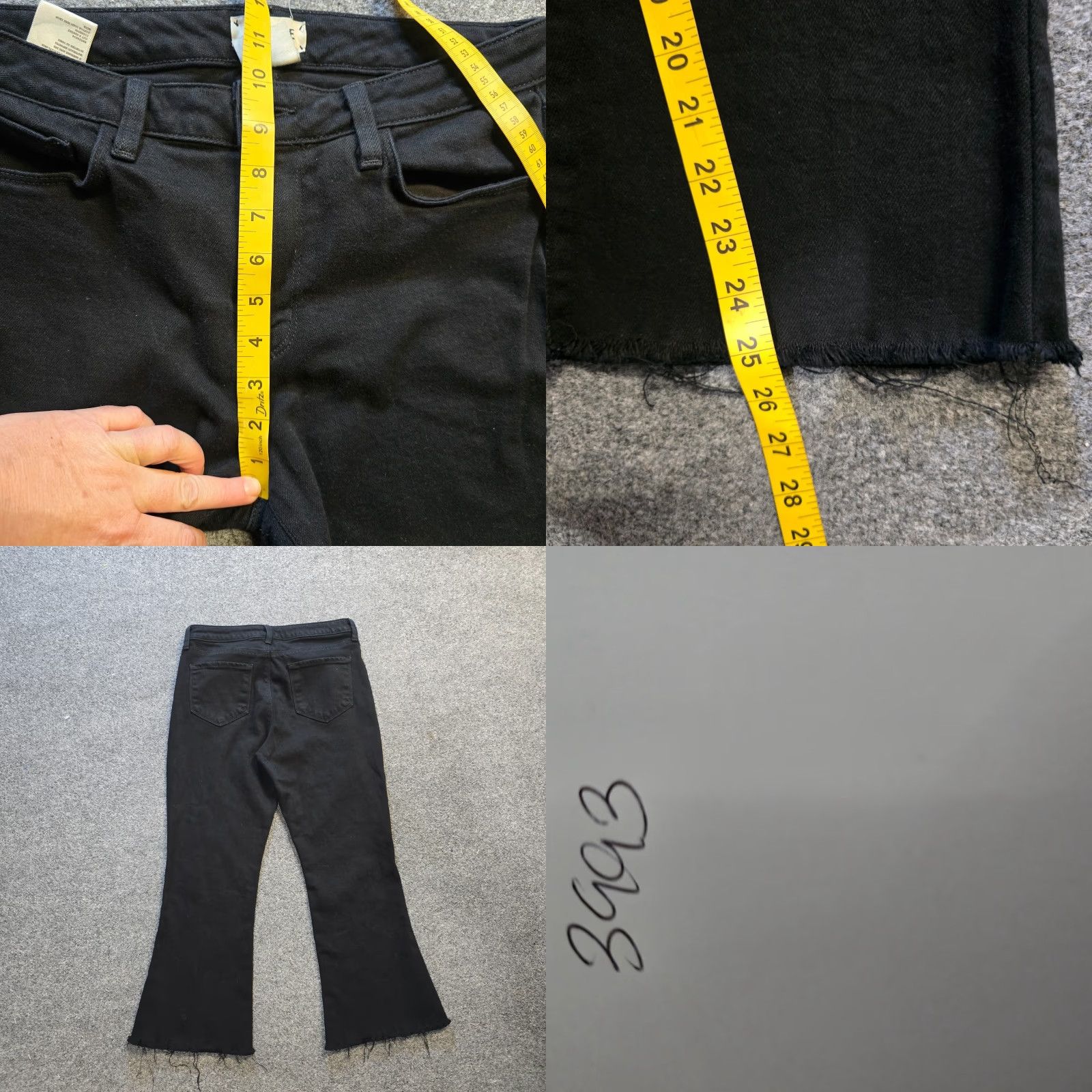 L'AGENCE L'AGENCE Jeans Womens Size 29 Black Sophia High Rise Crop Raw Hem Capsule Casual Sh Size 29" - 8 Thumbnail