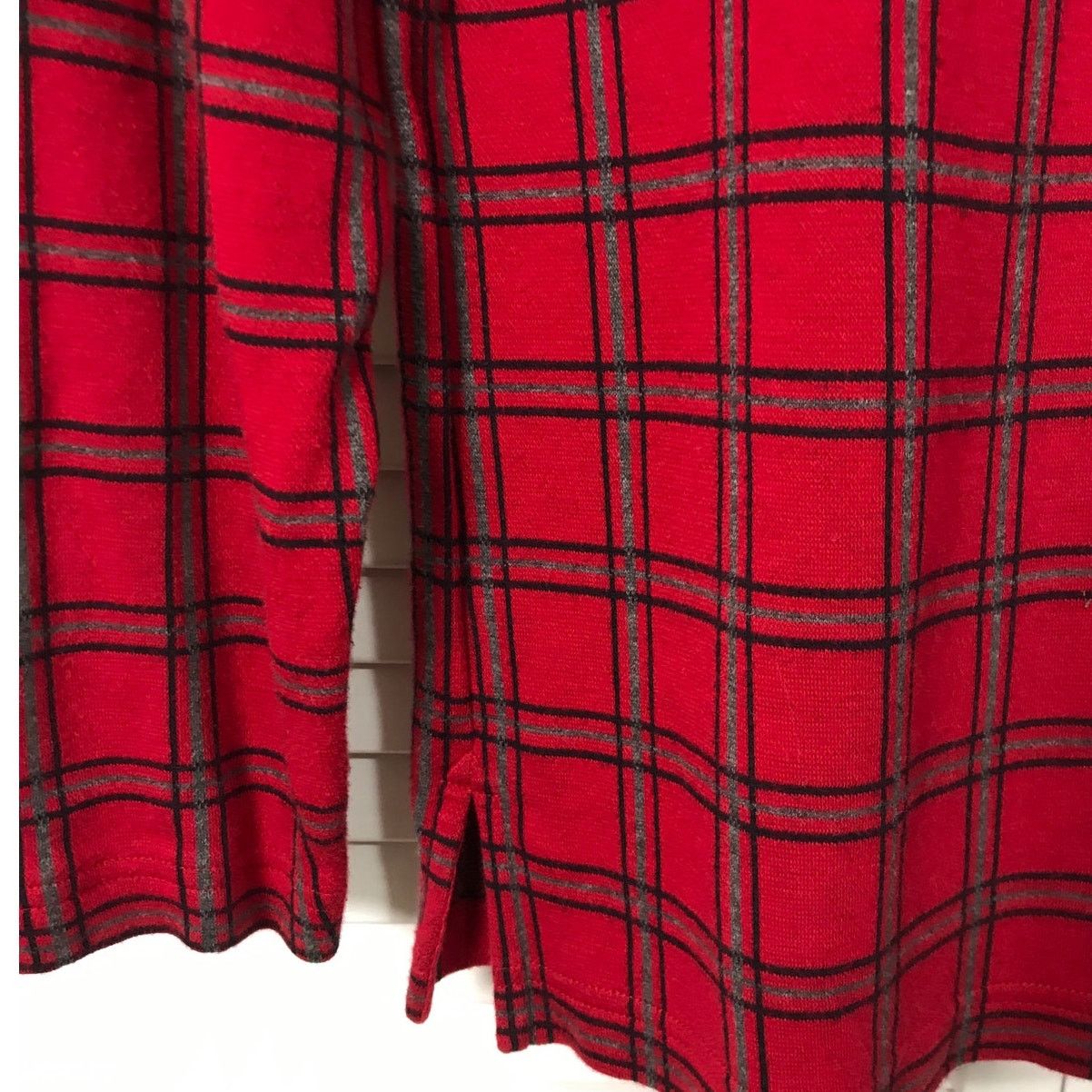 Other Bechamel Red Plaid High Neck Long Sleeve Mens Shirt S Size US S / EU 44-46 / 1 - 7 Thumbnail