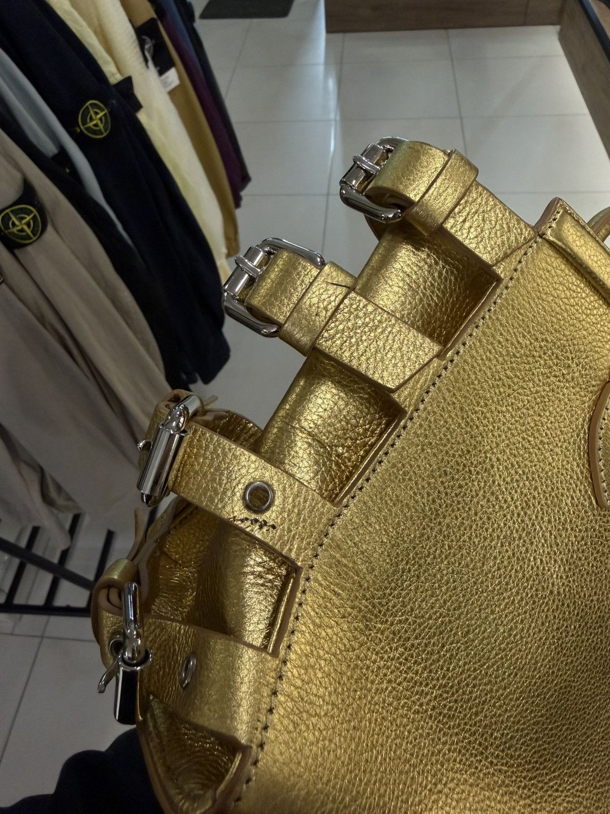 Giuseppe Zanotti Giuseppe Zanotti Gold Metallic leather Top Handle Bag logo Size ONE SIZE - 21 Thumbnail
