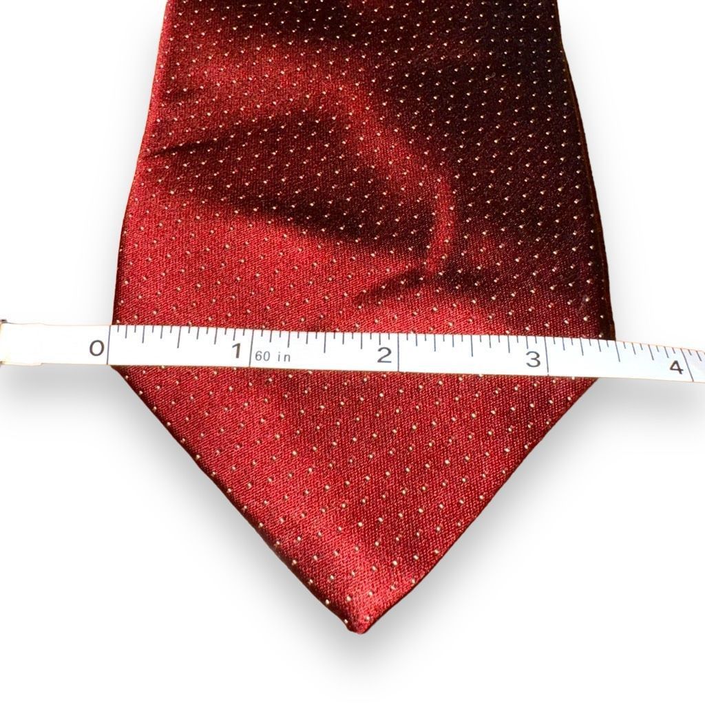 Dolcepunta Dolcepunta Red & White Polkadot Handmade in Italy Silk Tie Size ONE SIZE - 2 Thumbnail