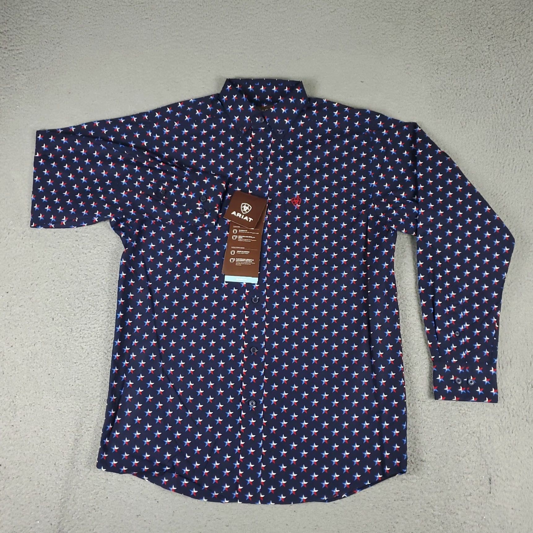 Ariat Ariat Shirt Mens Size Small Blue Star Print Casual Button Up Long Sleeve Size US S / EU 44-46 / 1 - 2 Thumbnail