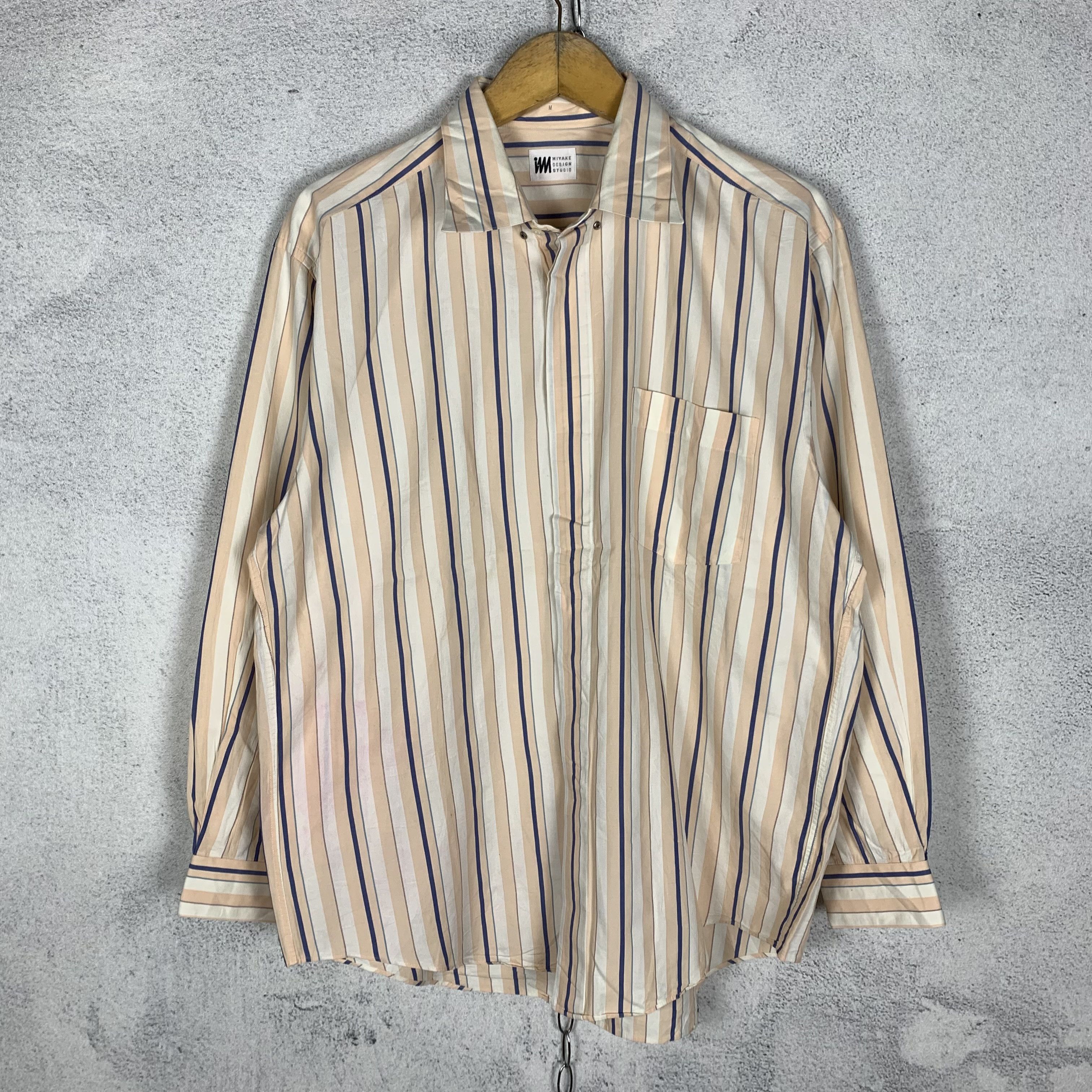 Issey Miyake Vintage Issey Miyake Striped Shirt Size US M / EU 48-50 / 2 - 3 Thumbnail
