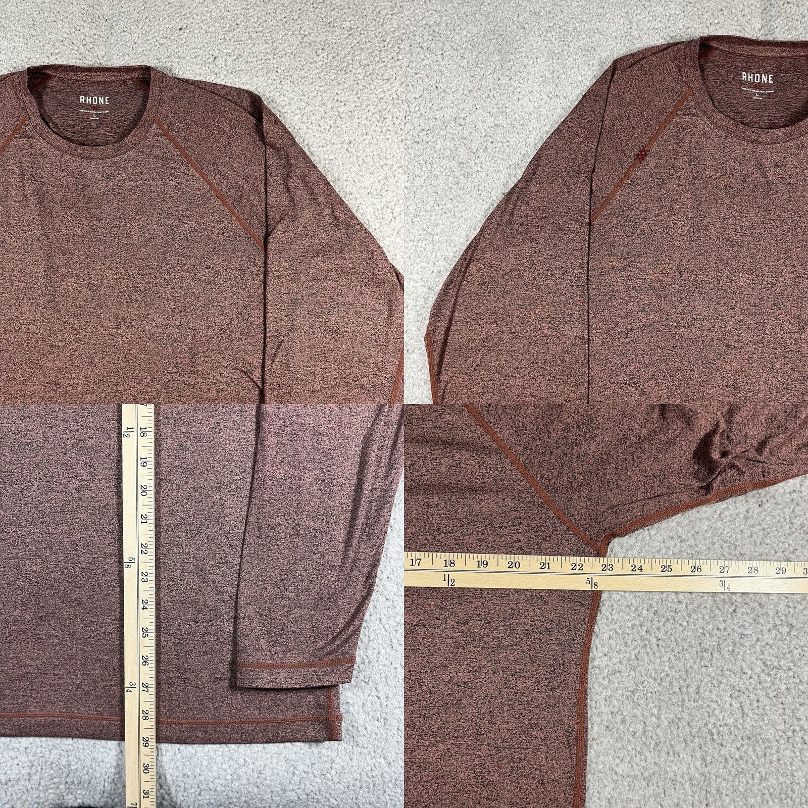 Rhone Rhone Shirt Mens L Red Long Sleeve Athletic Gym Performance Workout Reign Size US L / EU 52-54 / 3 - 8 Thumbnail