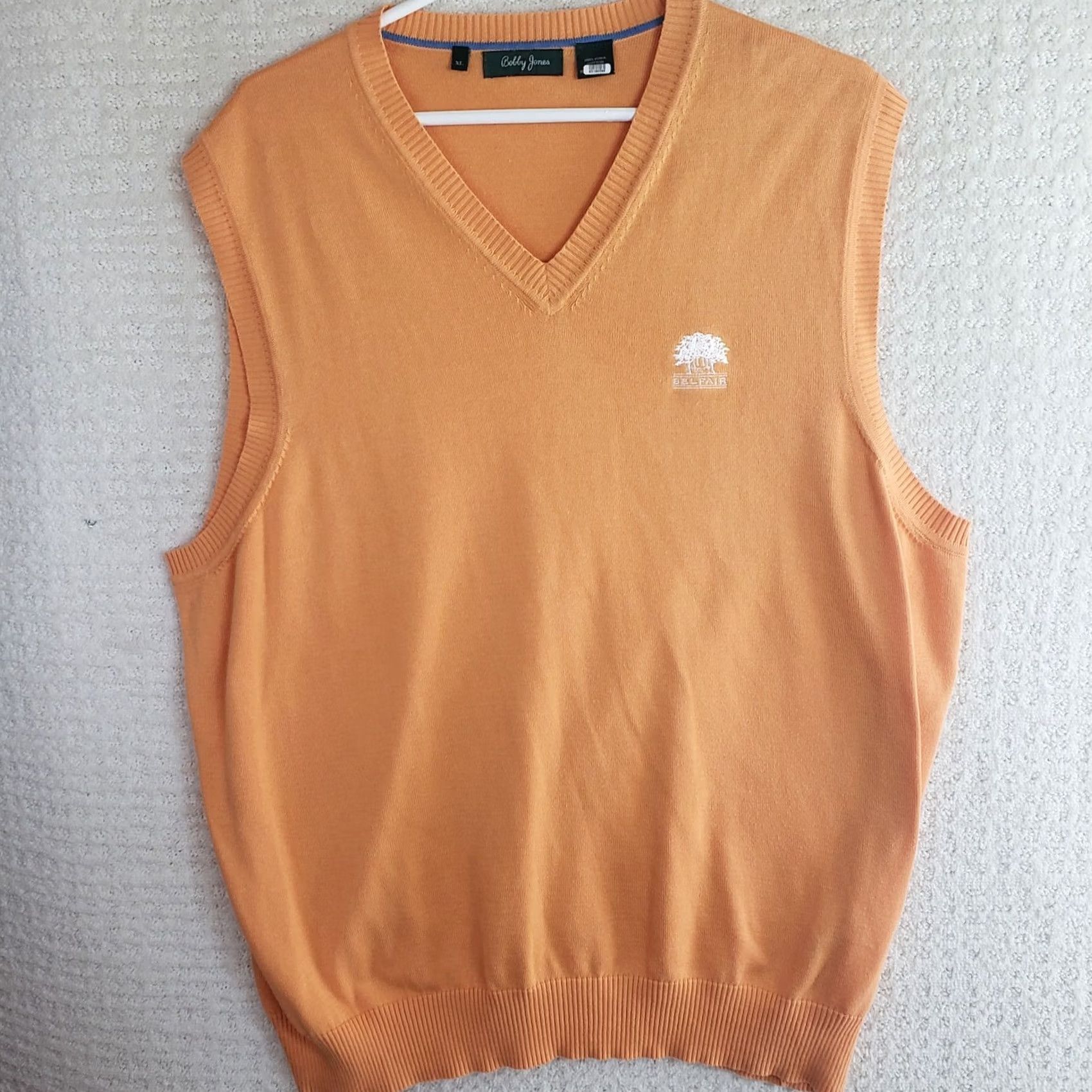 Vintage Bobby Jones Sweater Vest Mens XL Peach Coral V-neck Pullover Belfair Logo Size US L / EU 52-54 / 3 - 2 Thumbnail