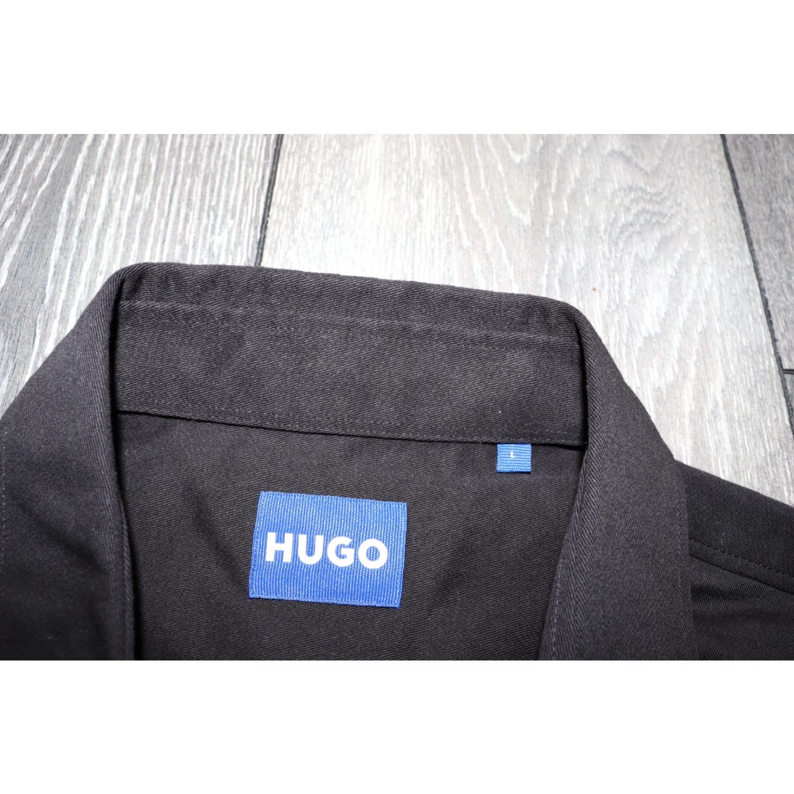 Hugo Boss HUGO BOSS EKYNO BLACK OVERSIZED-FIT SHIRT IN COTTON TWILL SIZE LARGE OVERSIZED Shirt Men L Black Oversized Size US L / EU 52-54 / 3 - 4 Thumbnail