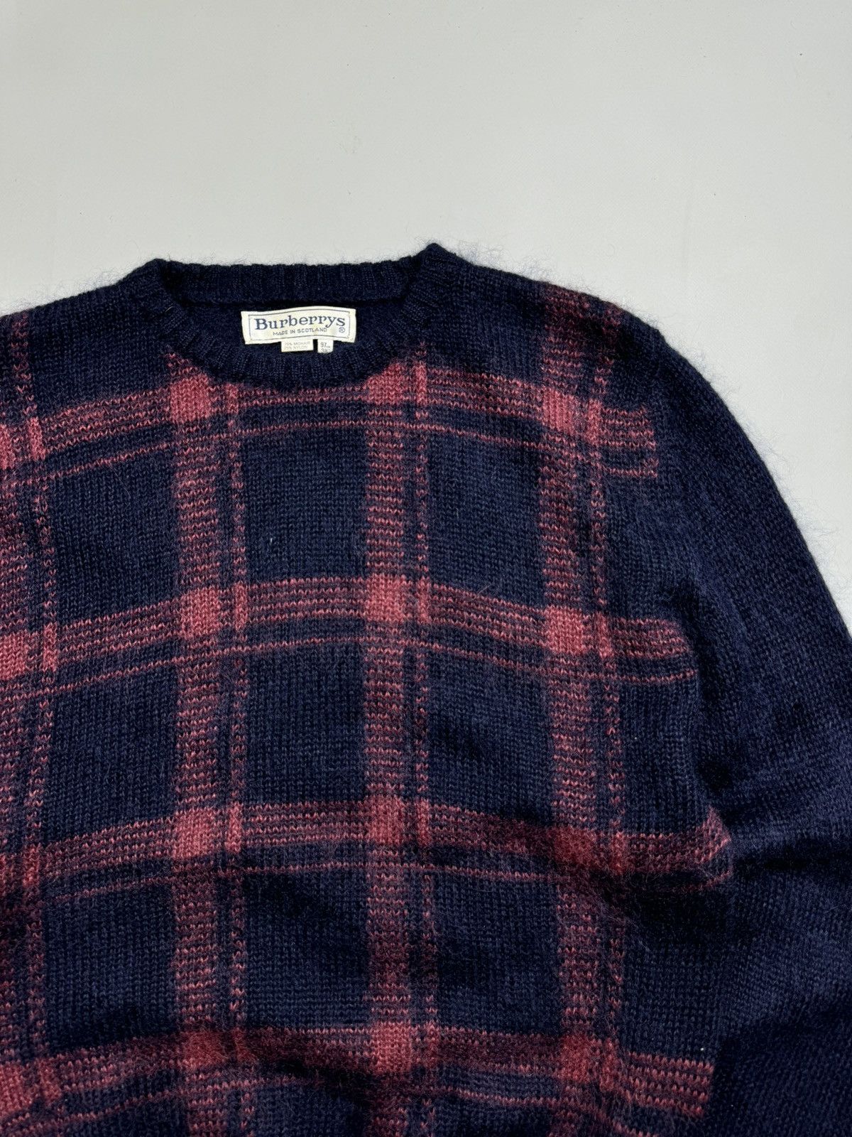 Burberry Burberrys Vintage Mohair Check Sweater size M Size M / US 6-8 / IT 42-44 - 2 Thumbnail
