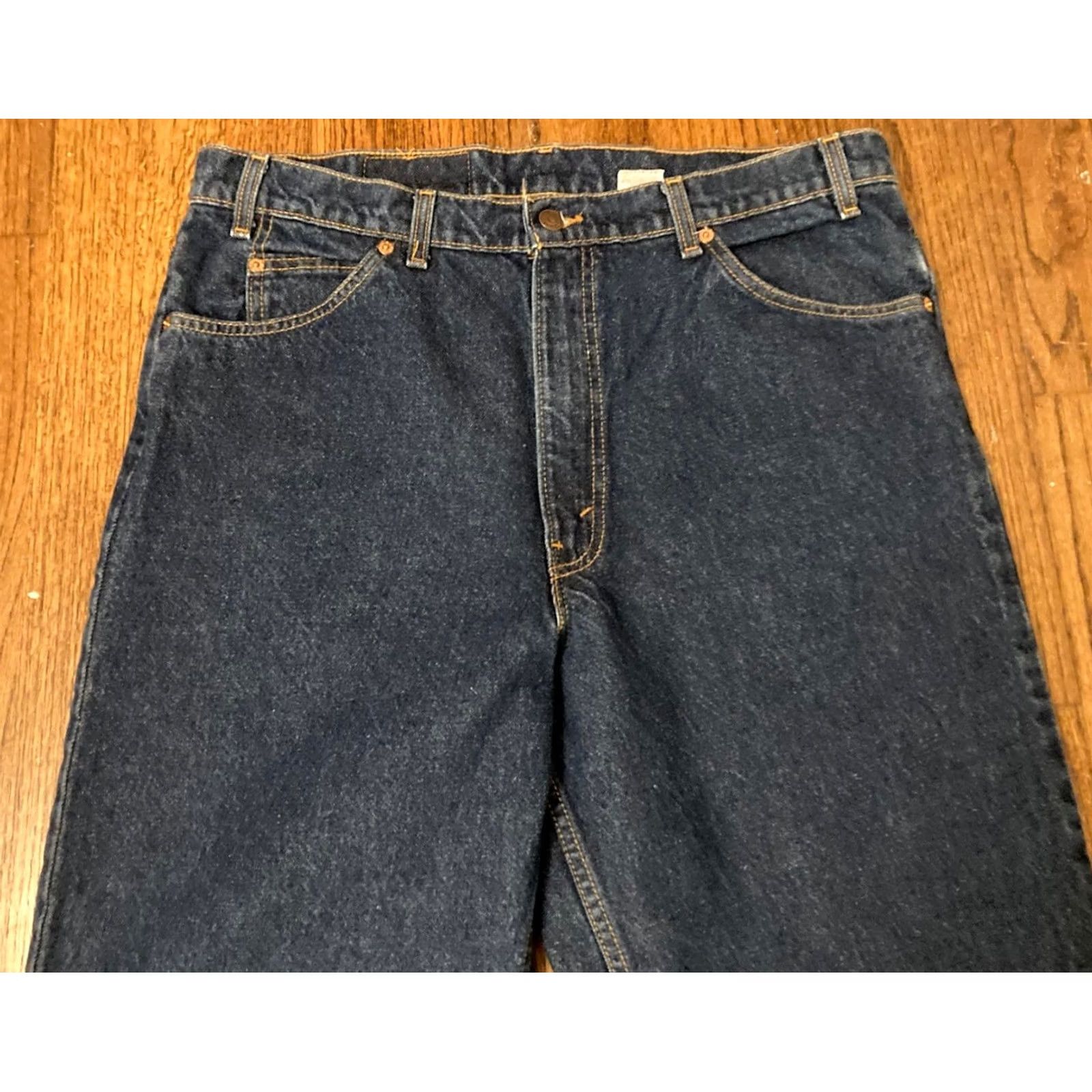 Levi's VINTAGE Levi's 550 Jeans Mens 38x32 (fits 36x32) Dark Blue Orange Tag USA Made 90s Size US 38 / EU 54 - 2 Thumbnail