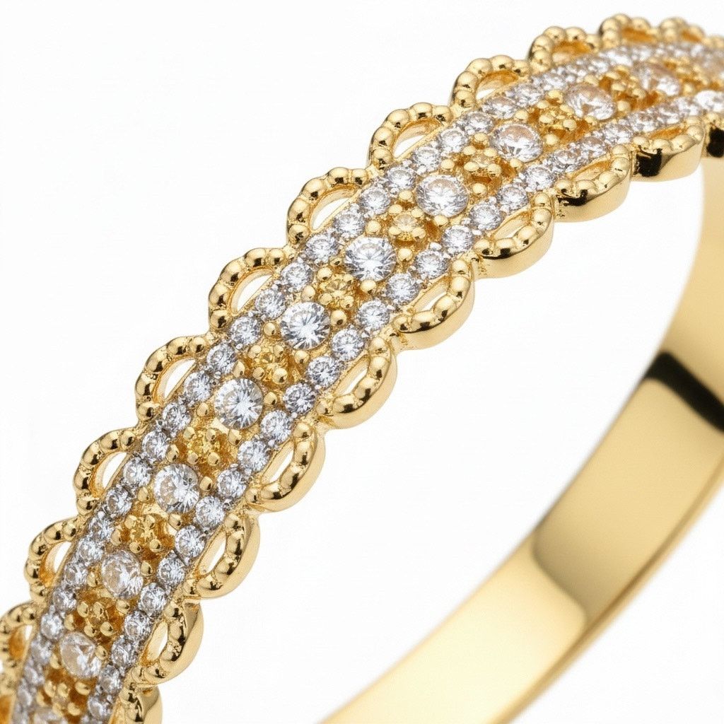 Marchesa Marchesa Gold Tone Crystal Pavé Hinged Bangle Bracelet Size ONE SIZE - 2 Thumbnail