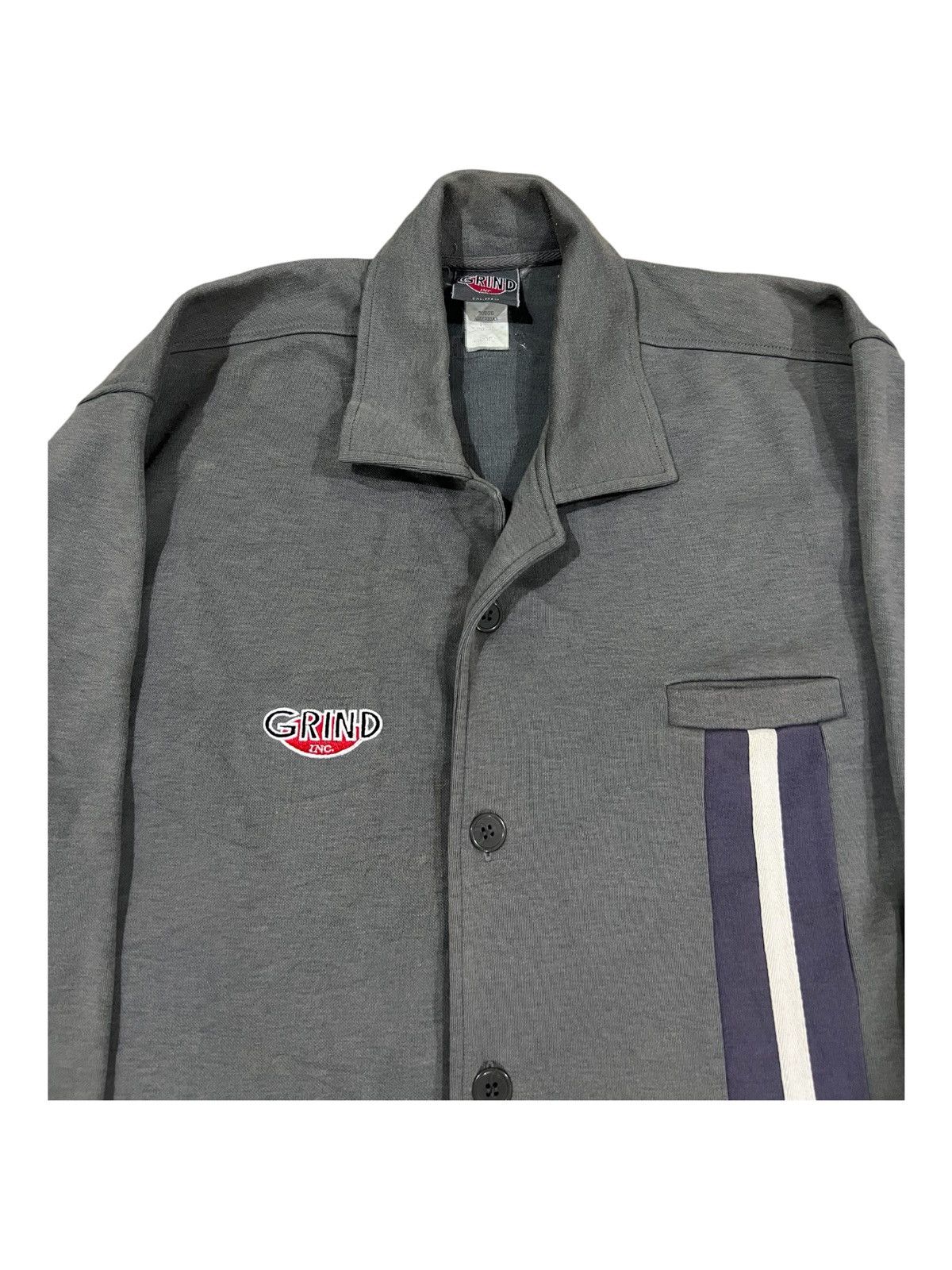 Hook-Ups × Vintage × grindlondon Vintage 90s Grind Inc. Skateboard Line Button Work Sweater Size US M / EU 48-50 / 2 - 4 Thumbnail