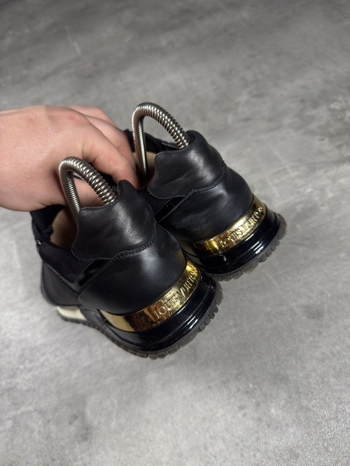 Louis Vuitton Louis Vuitton Run Away Sneakers – Black / Gold Size US 5.5 / EU 38 - 5 Thumbnail