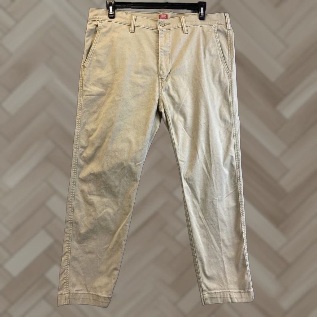 Levi's VINTAGE Levi's 502 Pants Men's Khaki Chino Stretch Cotton Regular Straight 38x30 Fall Winter Size US 38 / EU 54 - 1 Thumbnail