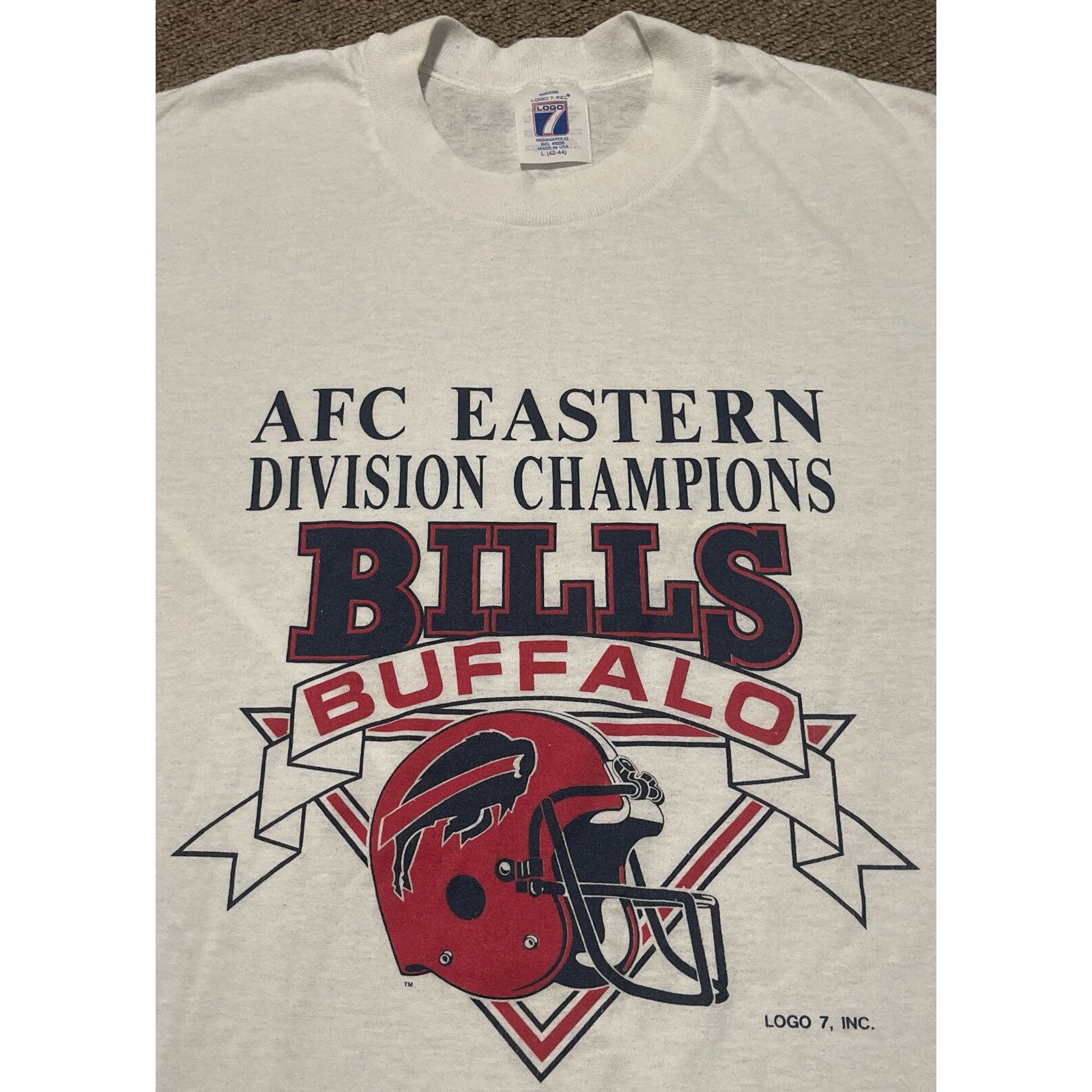 Logo 7 Vintage 90s Large Buffalo Bills Logo 7 NFL AFC Champs Single Size US L / EU 52-54 / 3 - 3 Thumbnail