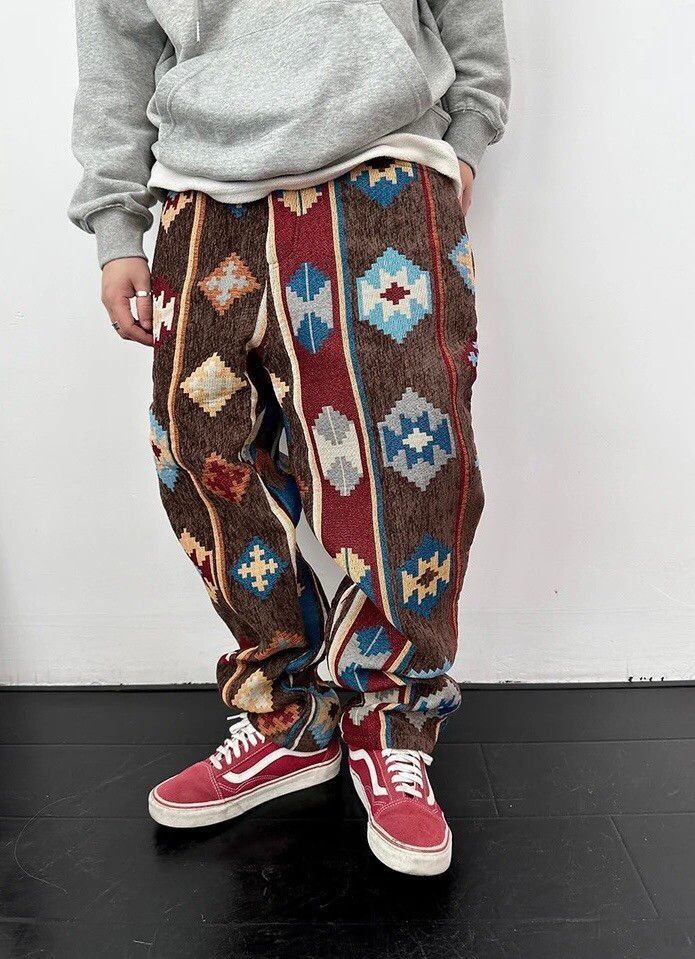 image of Vintage Retro Y2K Bohemian Hippie Pants Hip Hop, Men's (Size 34)